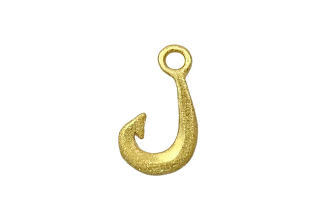 Maori Fish Hook Charm (2 Metal Options Available) - 1 pc.