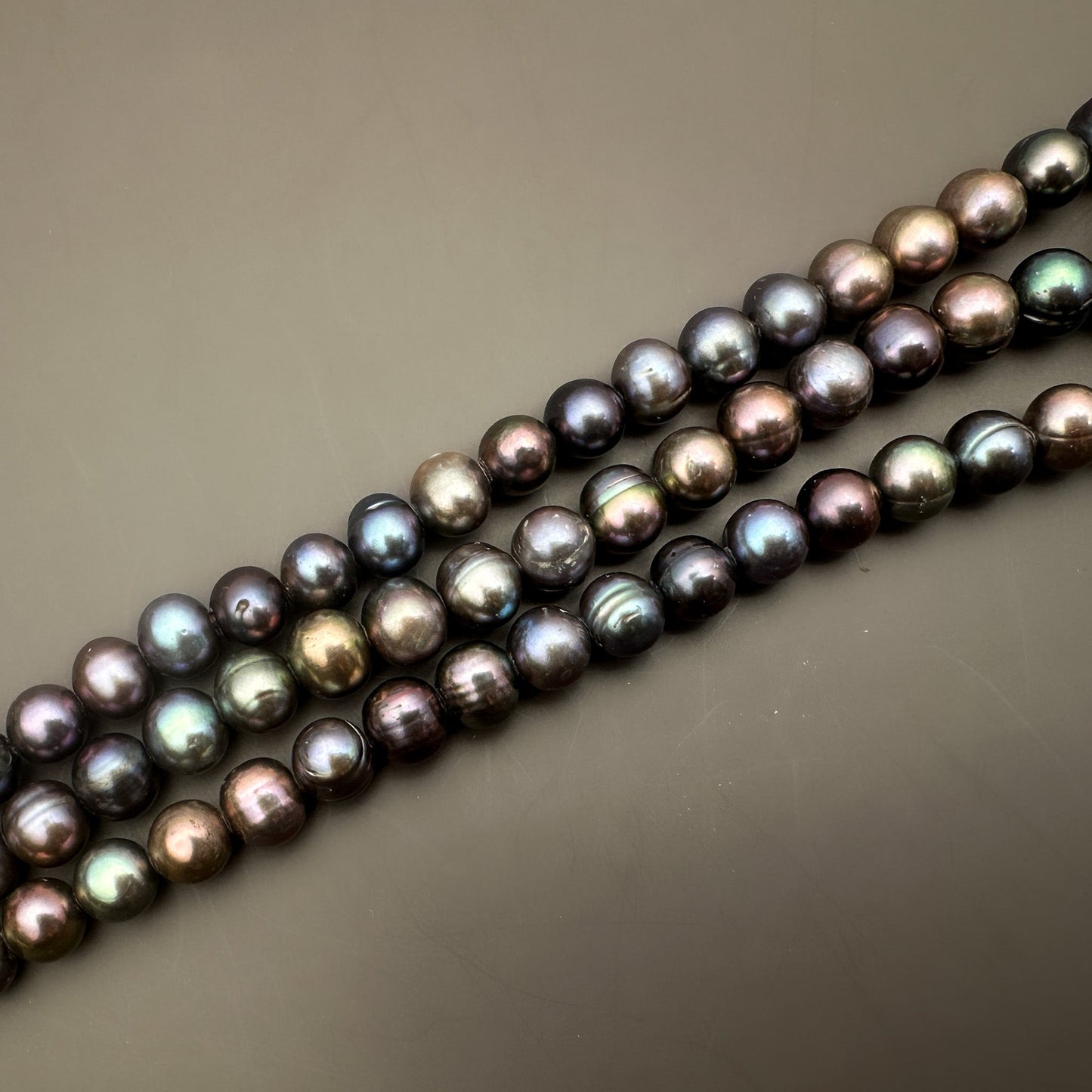 Medium Peacock 10mm Potato with Large Hole Freshwater Pearl Bead (GEM1817/P2446)