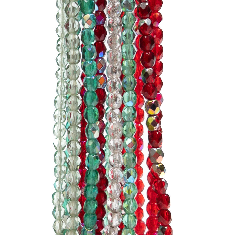 Merry Merry 4mm Firepolish Glass Strand Bead Mix - 350 pcs. (SAVE over 30%!)