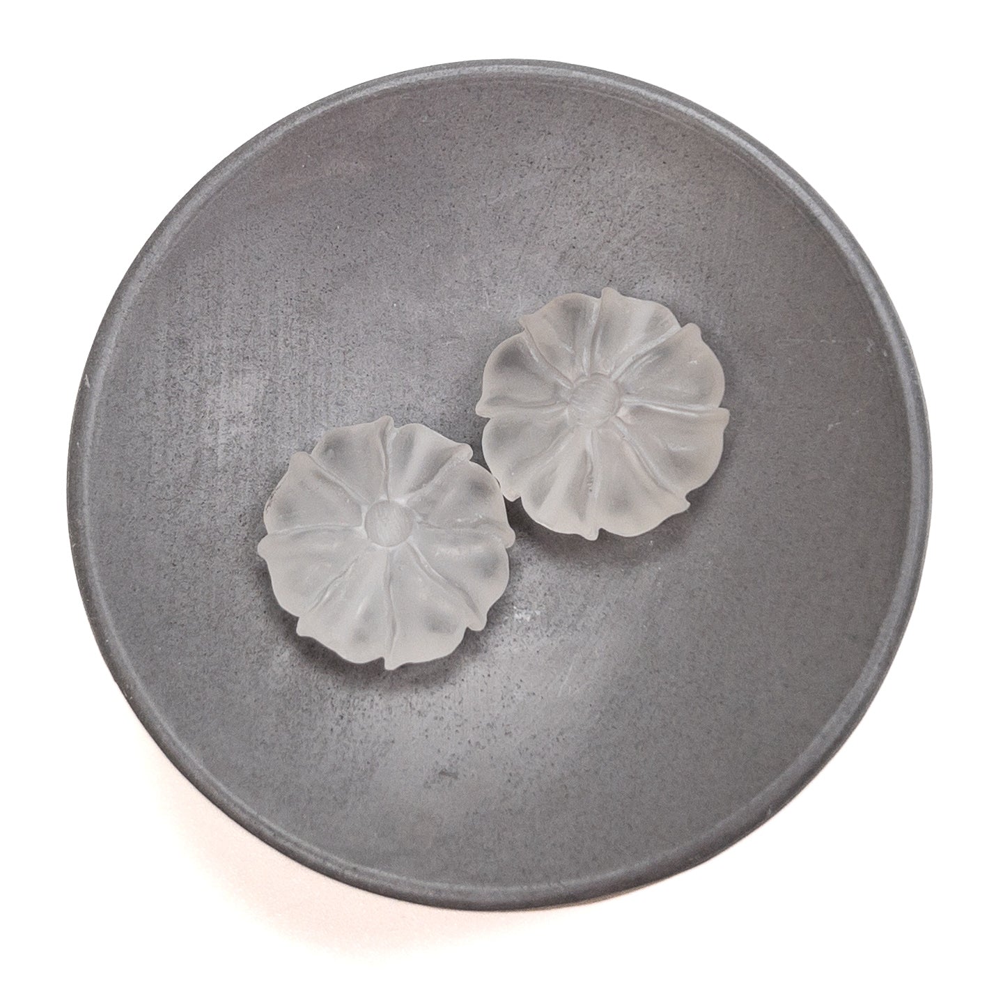 Mixed Quartz Matte Carved Floral Coin Bead (8 Stones Available, Size Varies) - 1 pc.