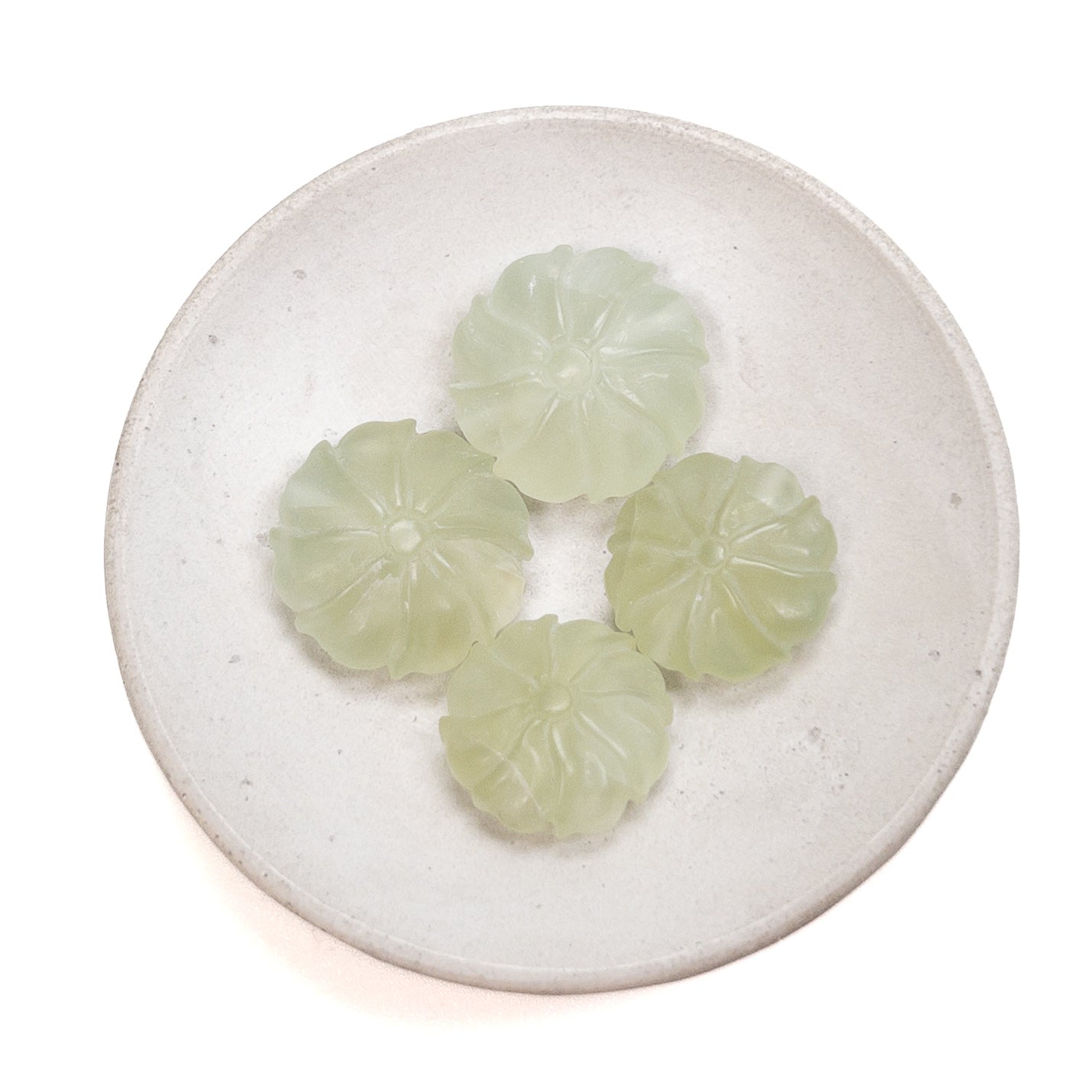 Mixed Quartz Matte Carved Floral Coin Bead (8 Stones Available, Size Varies) - 1 pc.