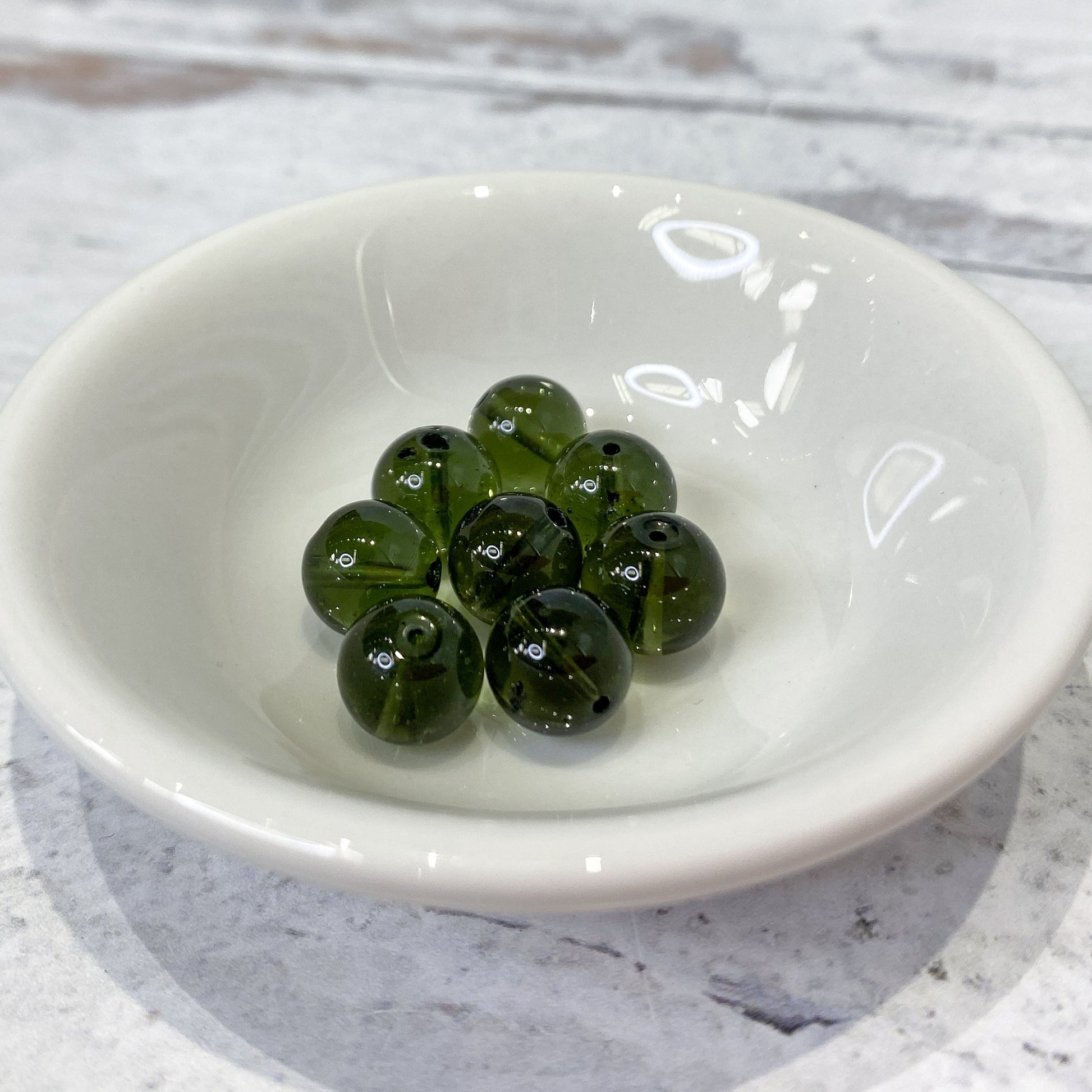 Moldavite 9mm Round (AUTHENTICIZED & RARE) Bead - 1 pc.