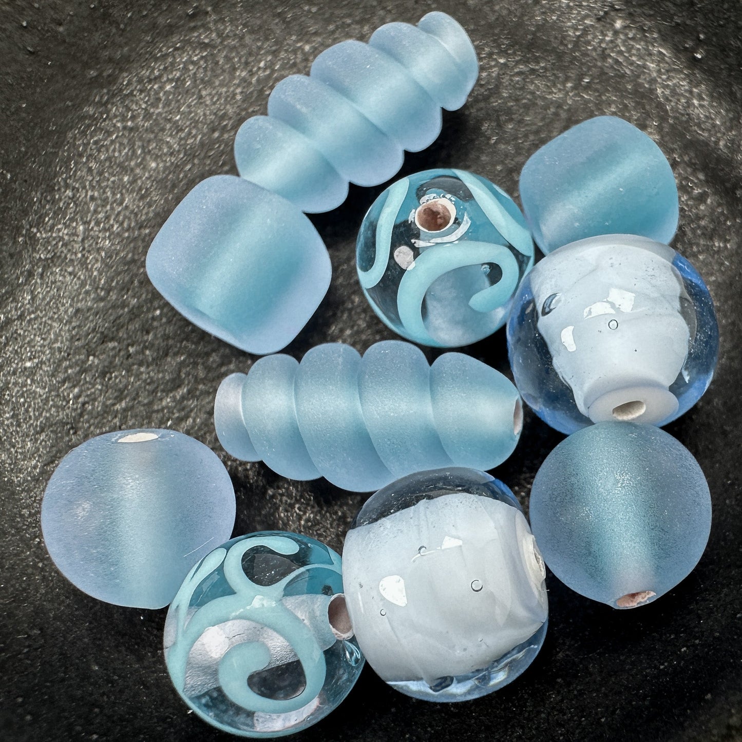 Mostly Monochrome Czech Lampwork Glass Bead Mix (11 Options) - 10 pcs.