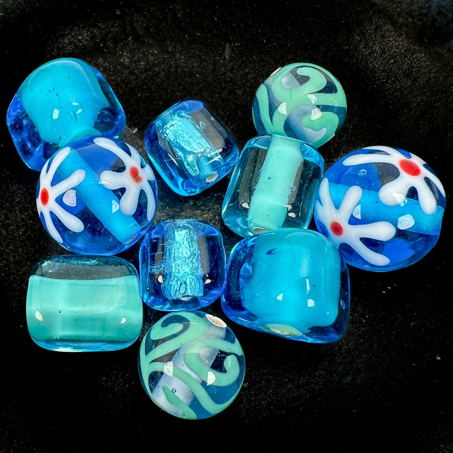 Mostly Monochrome Czech Lampwork Glass Bead Summertime Mix (11 Options Available) - 10 pcs.