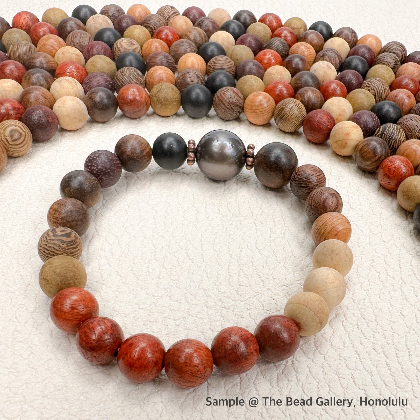 Multicolor Mixed Wood 10mm Round Bead - 15.5" Strand-The Bead Gallery Honolulu