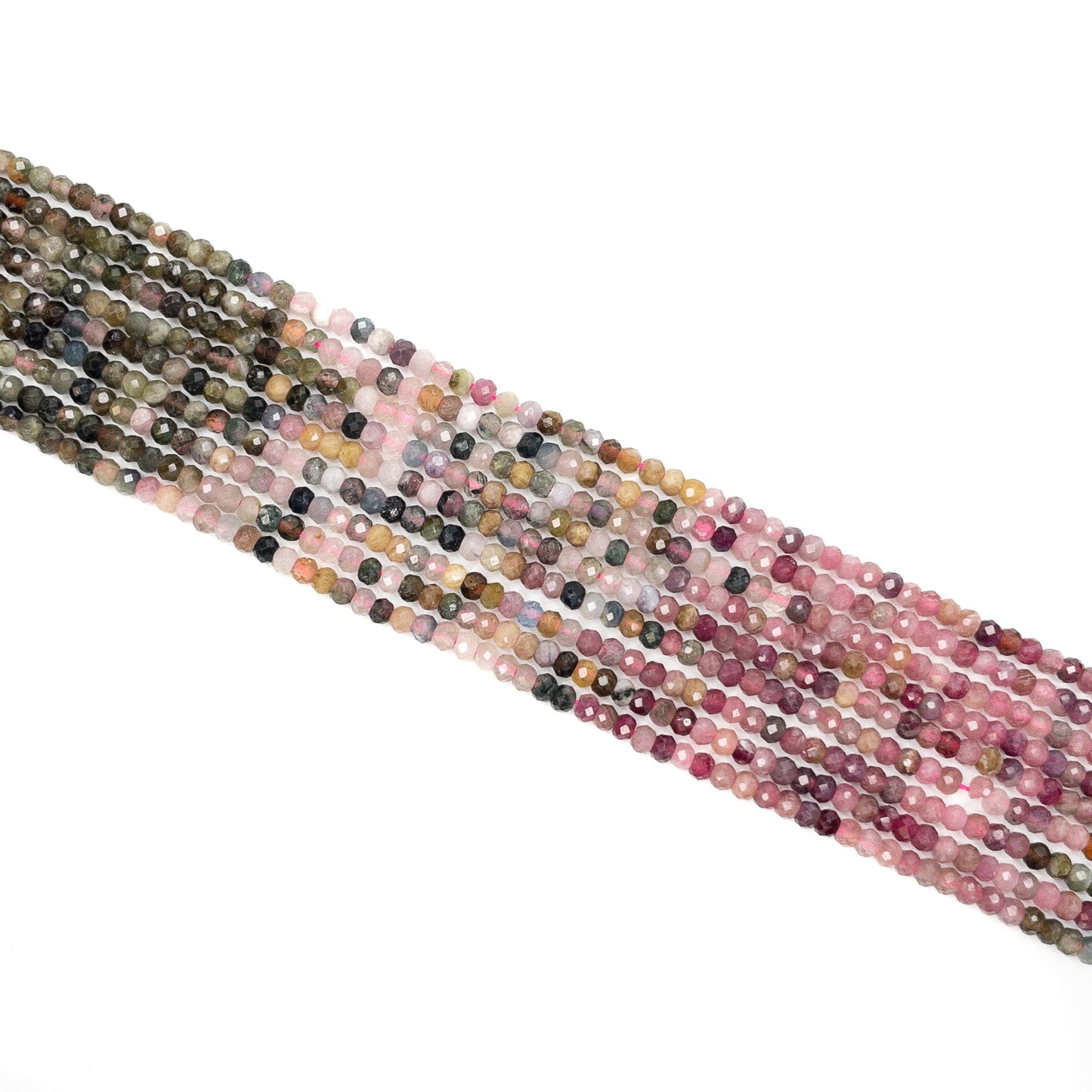 Multicolor Tourmaline 3x2mm Faceted Rondelle Bead - 7.5" Strand