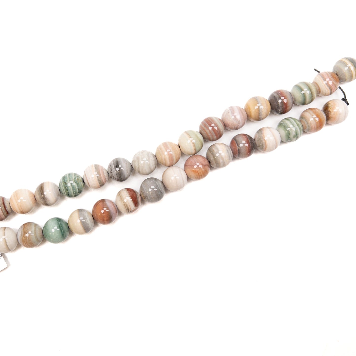 Multicolored Saturn Chalcedony 11mm Round Bead - 7.5" Strand