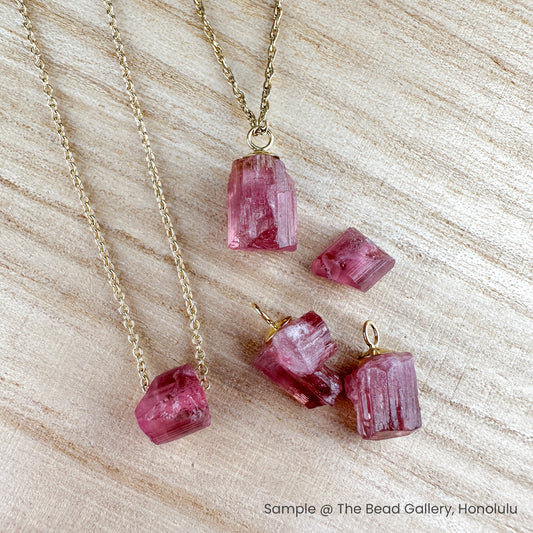 Natural Pink Rubellite Tourmaline Raw Crystal Specimen (2 Options) - 1 pc.-The Bead Gallery Honolulu