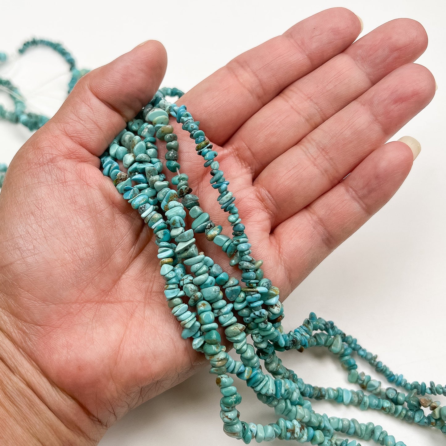 Nevada Turquoise Small Chip Bead - 8" Strand