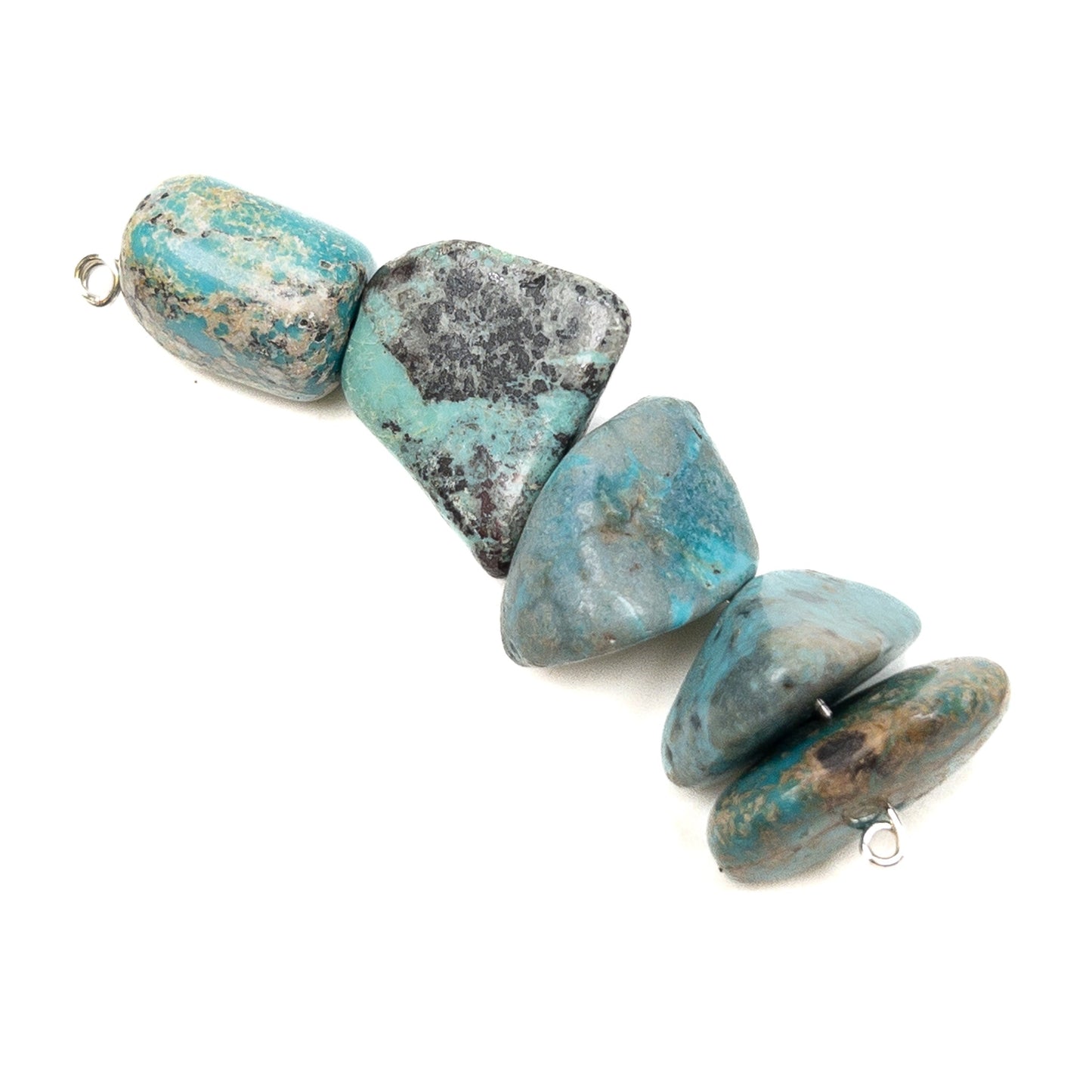 North American Turquoise Medium Tumbled Nugget Bead - 5 pcs.