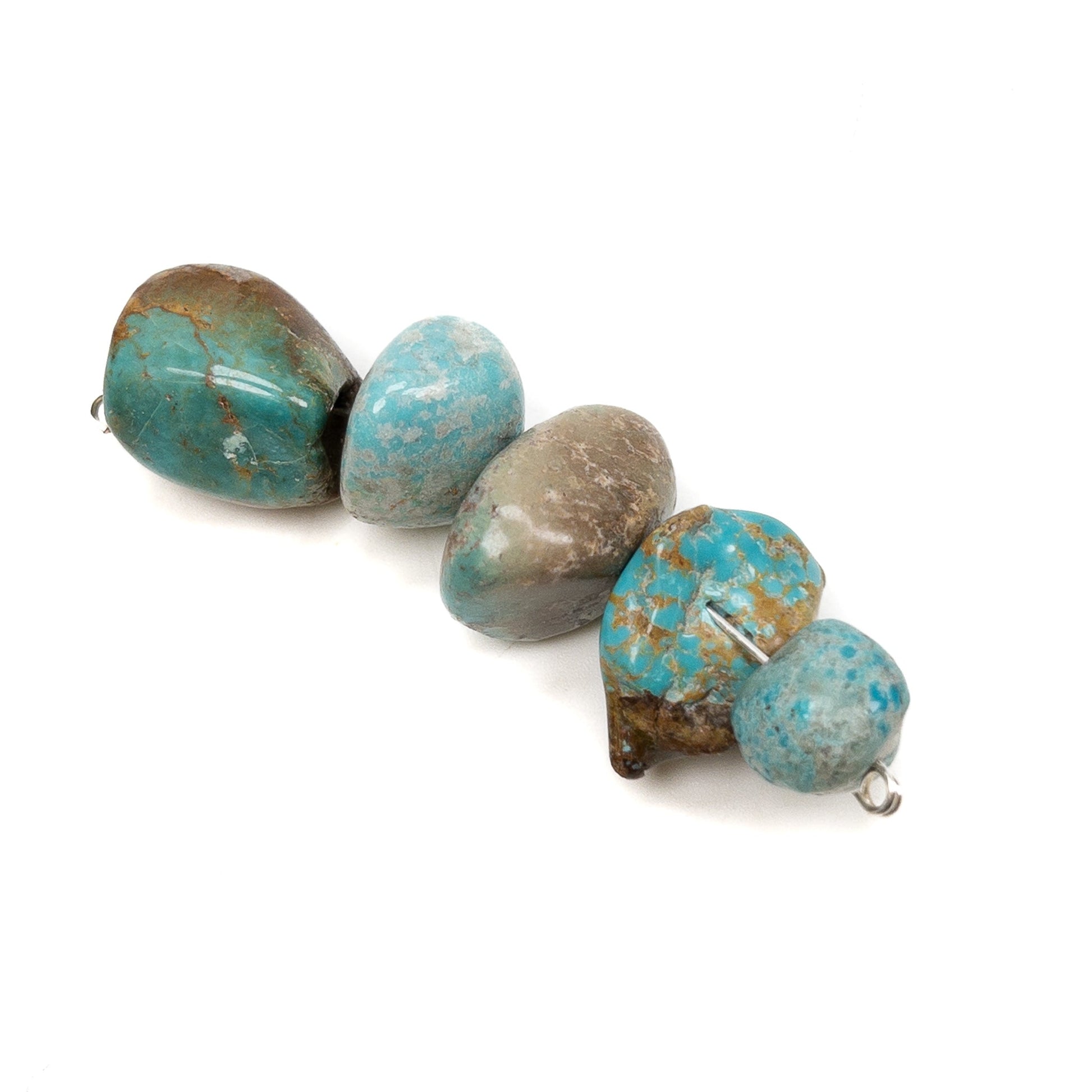 North American Turquoise Medium Tumbled Nugget Bead - 5 pcs.