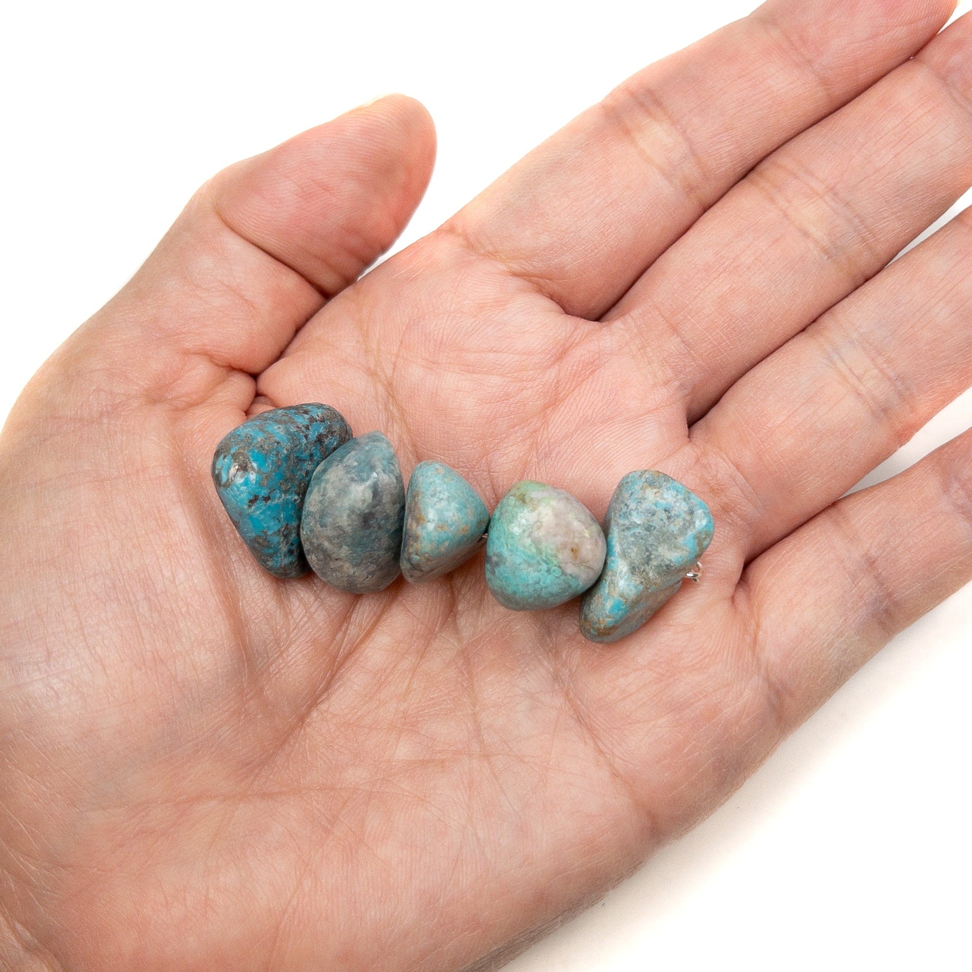 North American Turquoise Medium Tumbled Nugget Bead - 5 pcs.