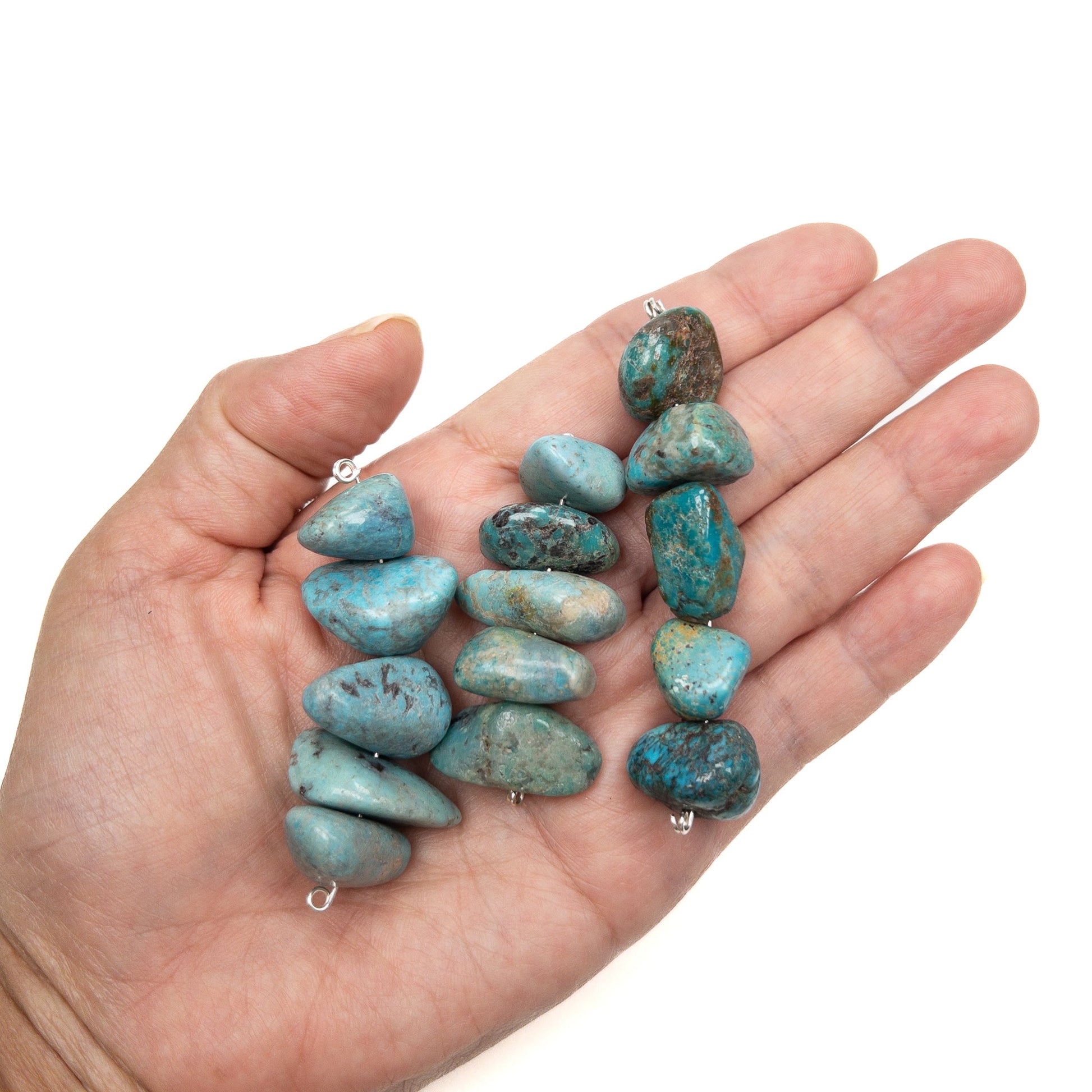 North American Turquoise Medium Tumbled Nugget Bead - 5 pcs.