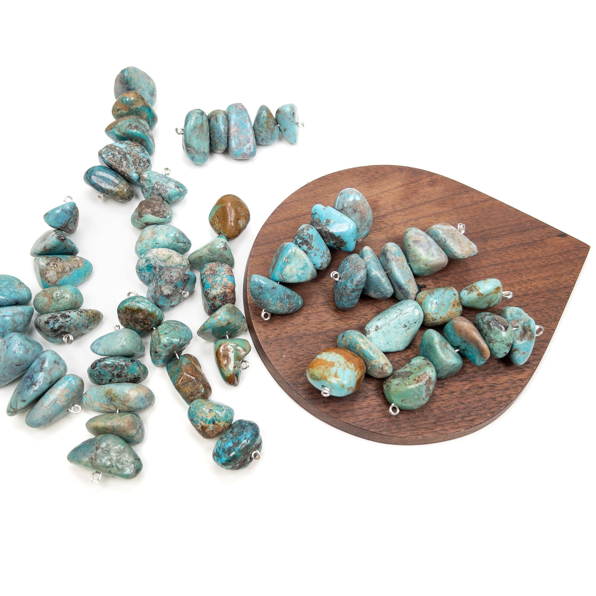 North American Turquoise Medium Tumbled Nugget Bead - 5 pcs.