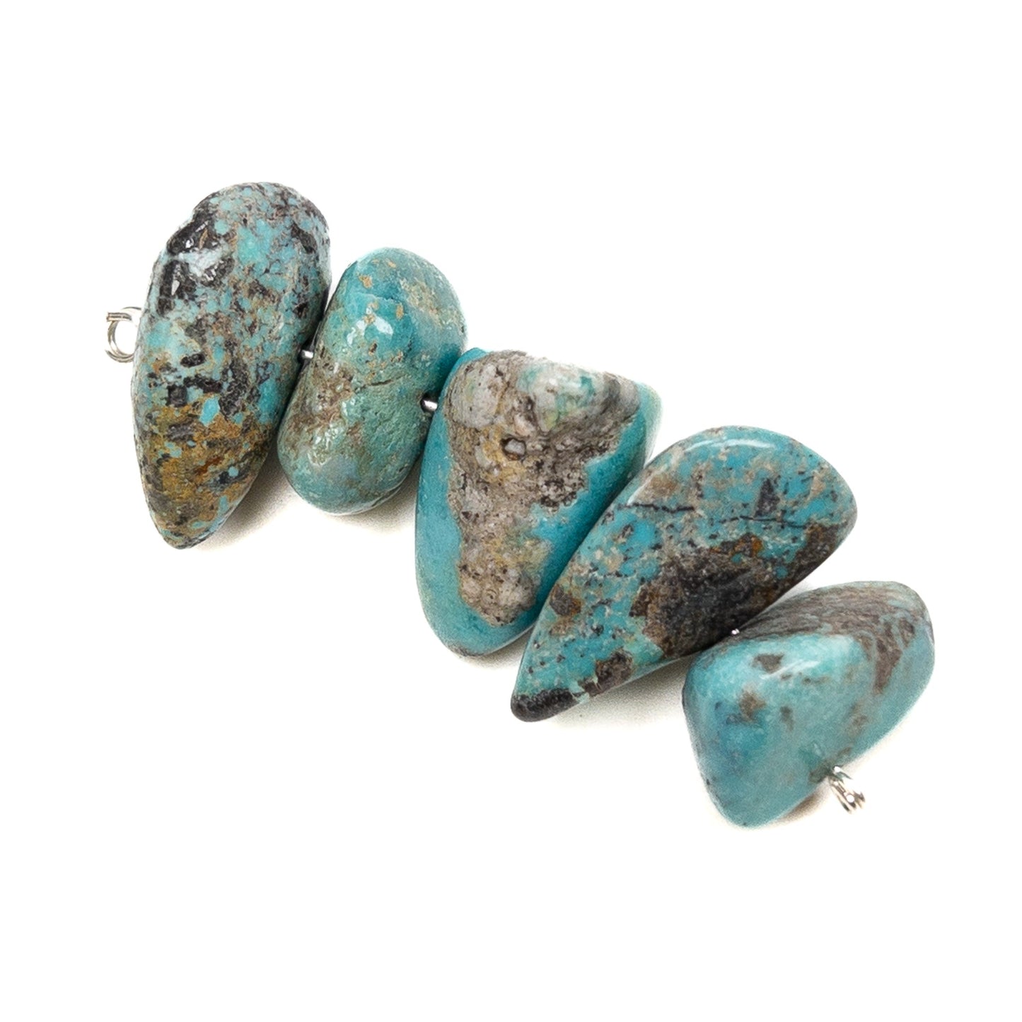 North American Turquoise Medium Tumbled Nugget Bead - 5 pcs.