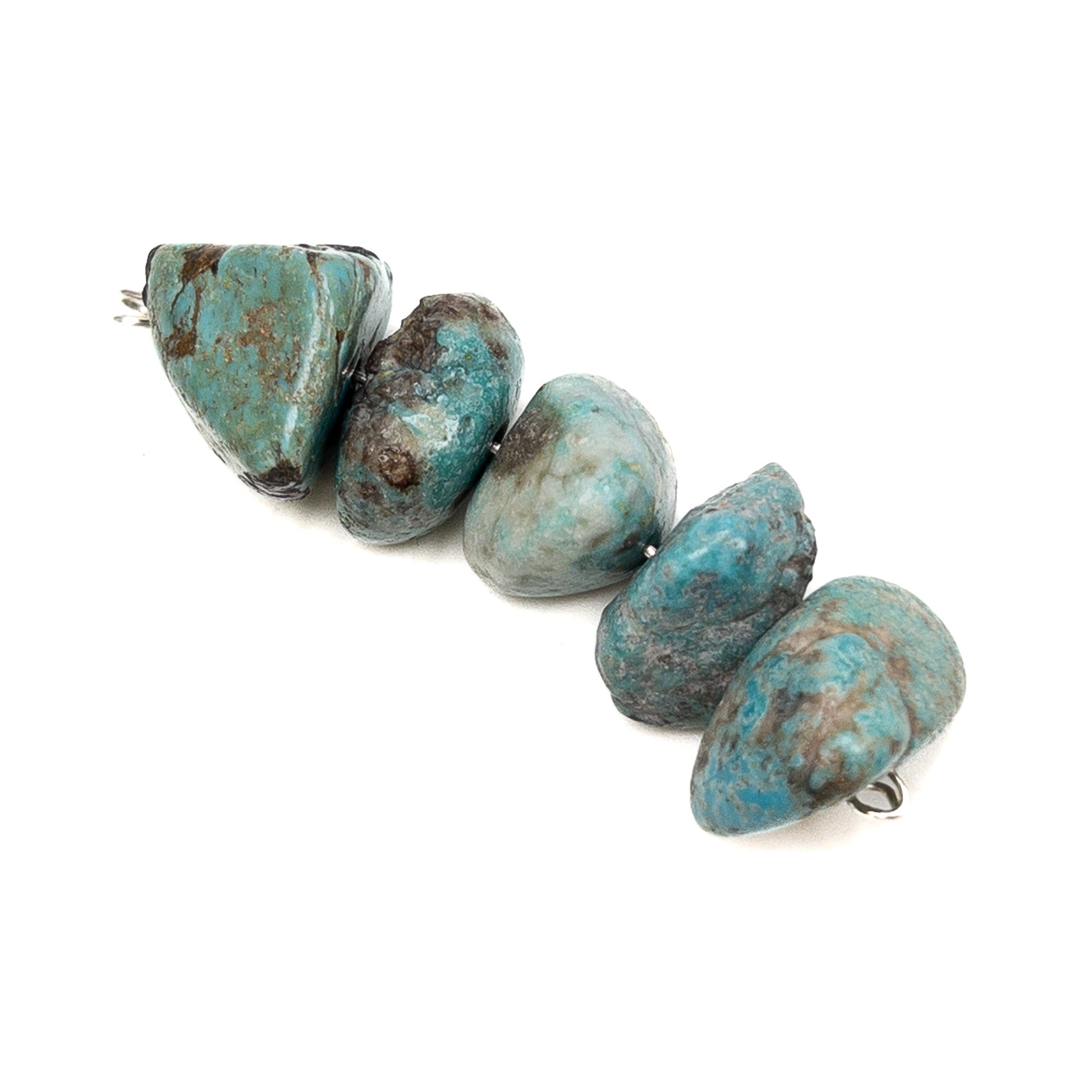 North American Turquoise Medium Tumbled Nugget Bead - 5 pcs.