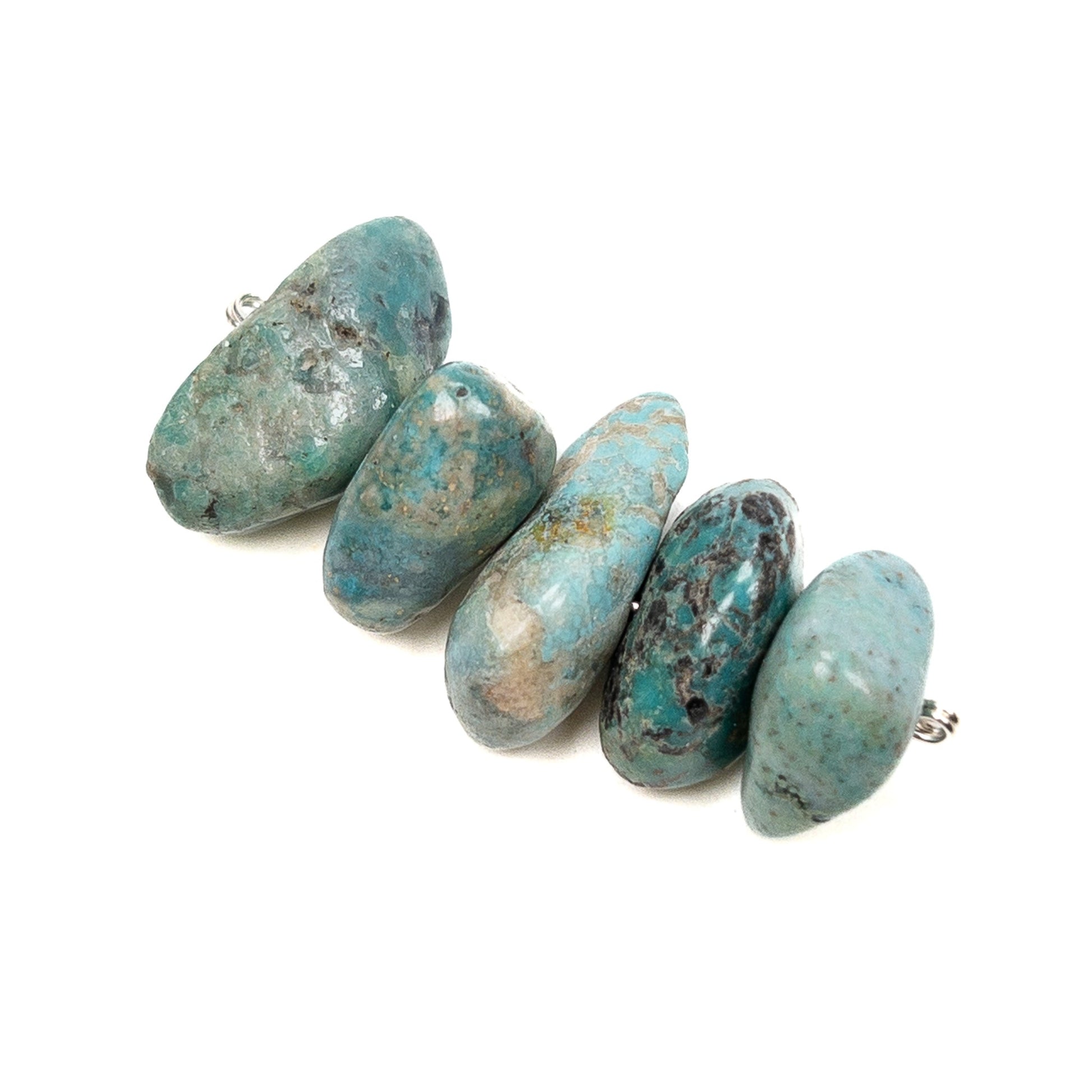 North American Turquoise Medium Tumbled Nugget Bead - 5 pcs.