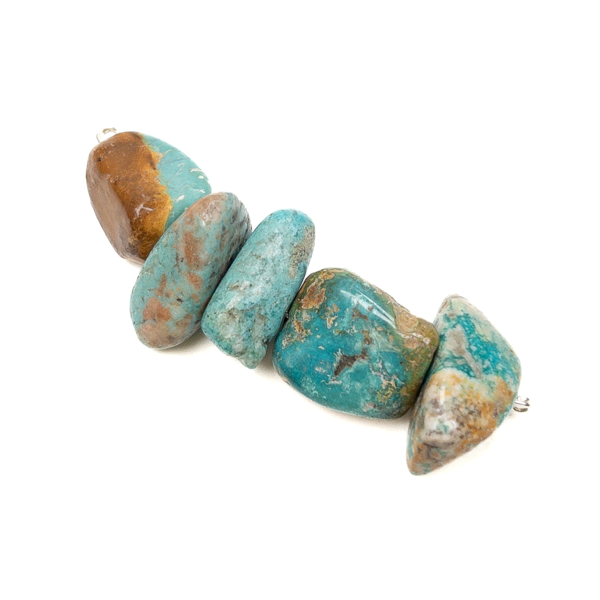 North American Turquoise Medium Tumbled Nugget Bead - 5 pcs.