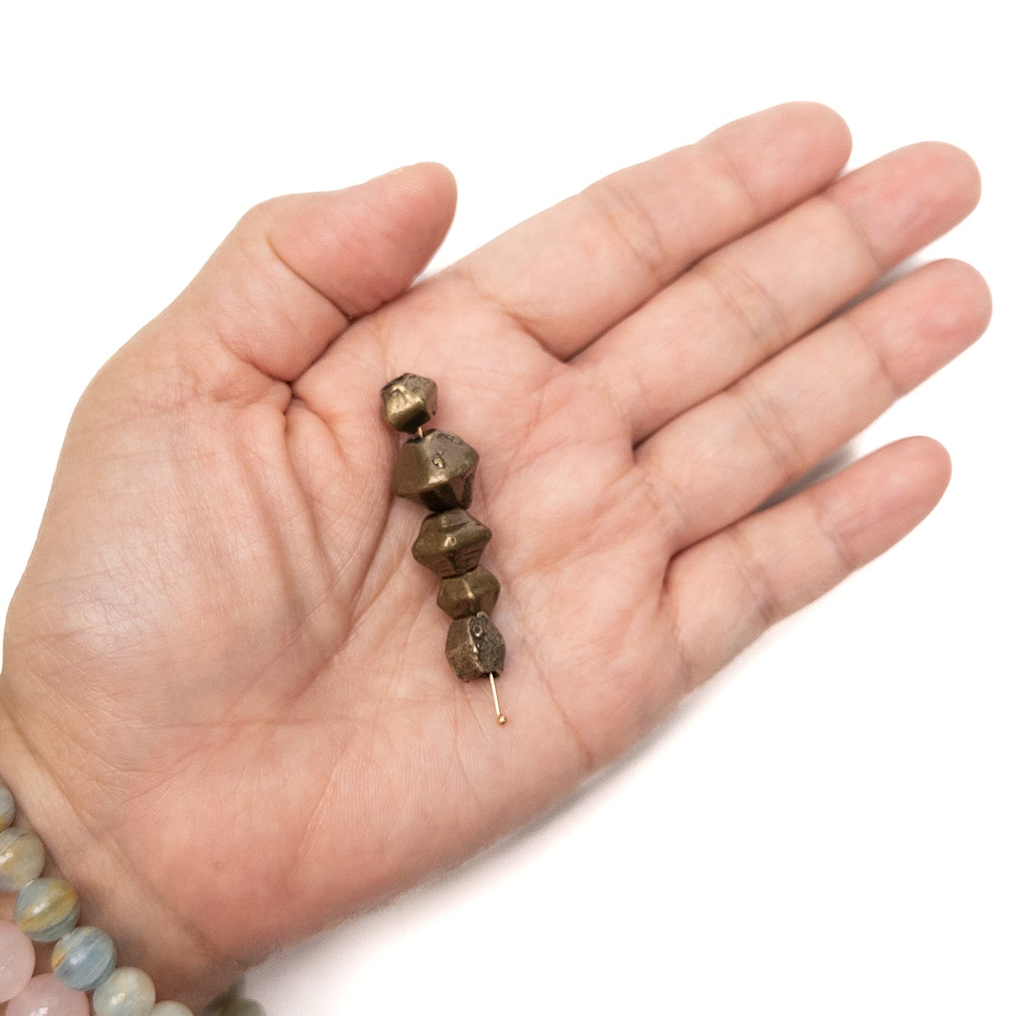 Old Brass Mixed Size Rustic Bicone Bead - 5 pcs.-The Bead Gallery Honolulu