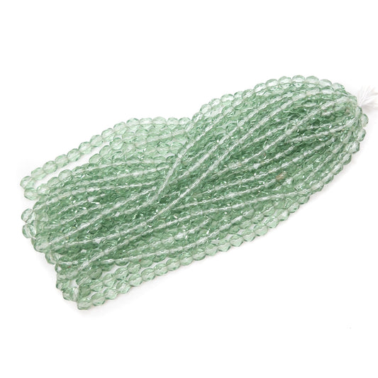 Pale Tourmaline Green 4mm Fire Polish Glass Bead - 50 pcs.