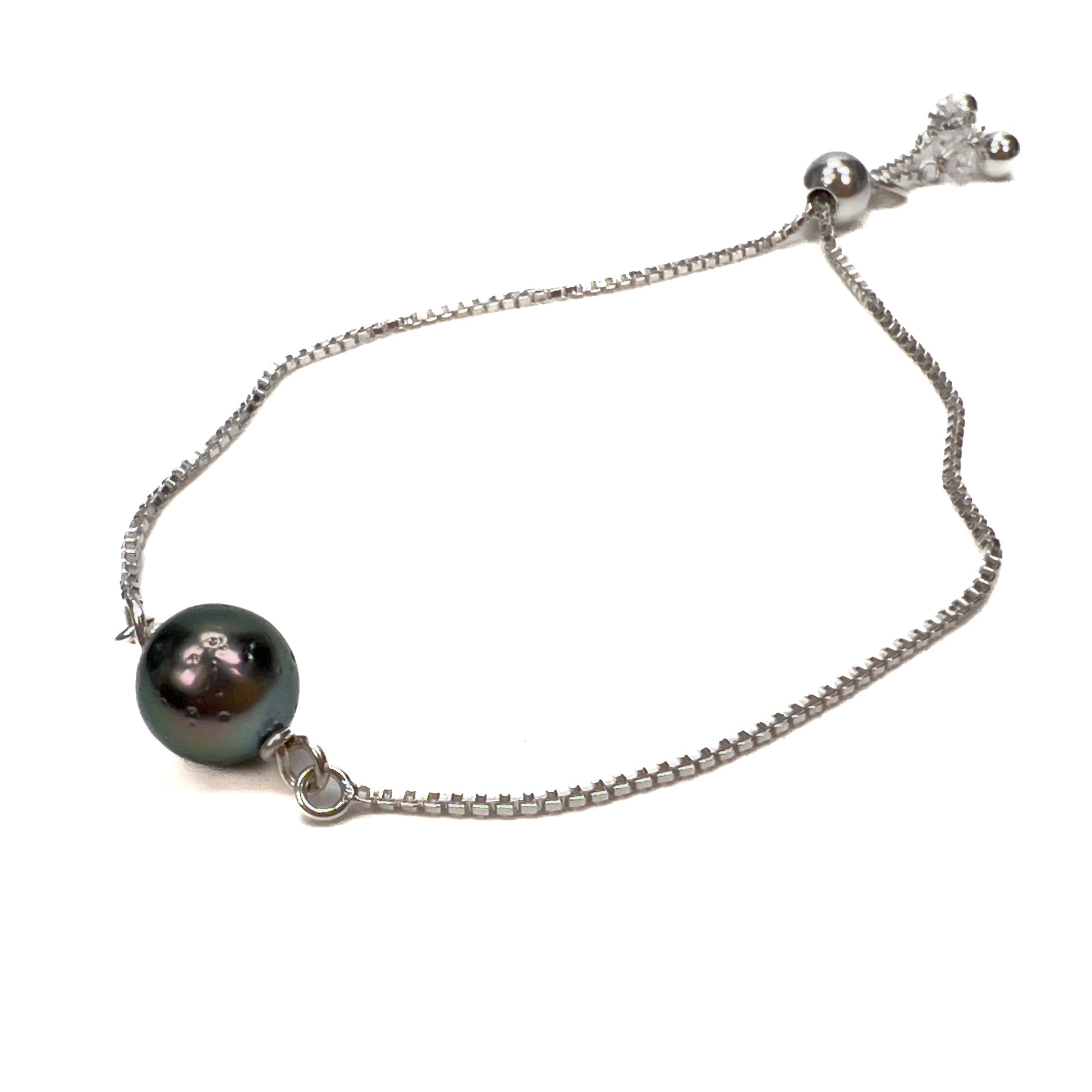 Papeete Tahitian Pearl Adjustable Sliding Bracelet (Sterling Silver) - Kit or Finished Bracelet