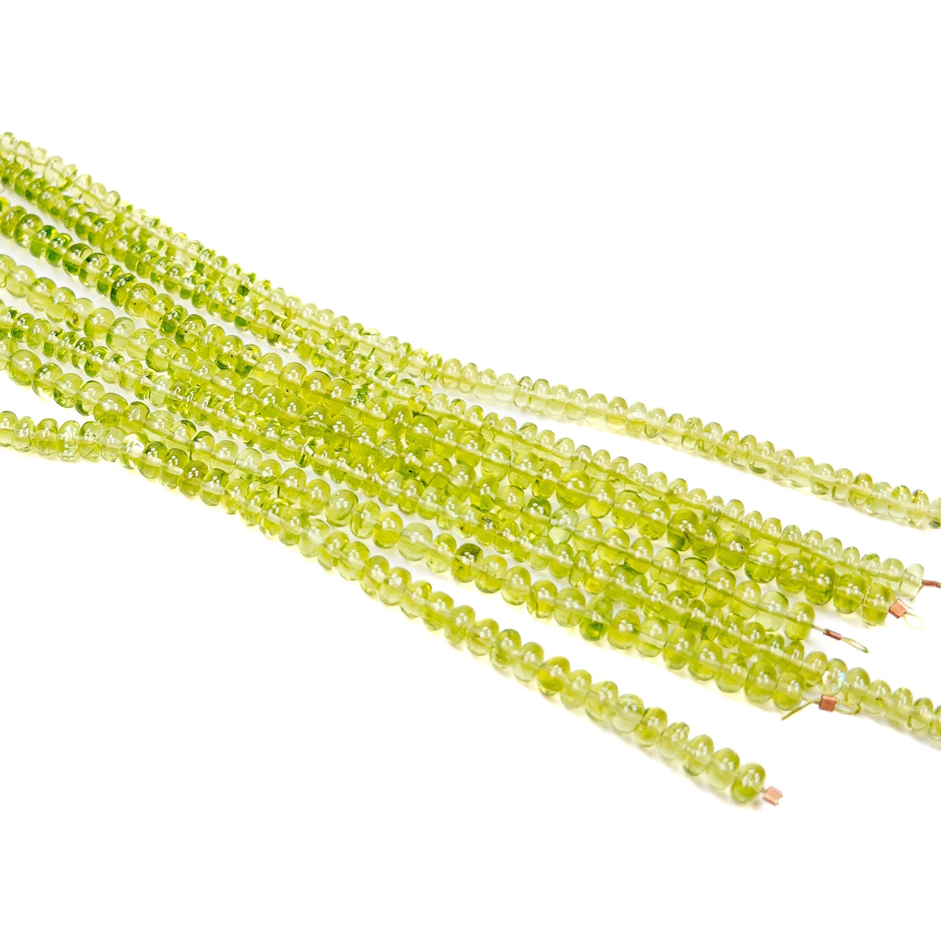 Peridot 4.5mm Smooth Rondelle Bead - 6.5" Strand