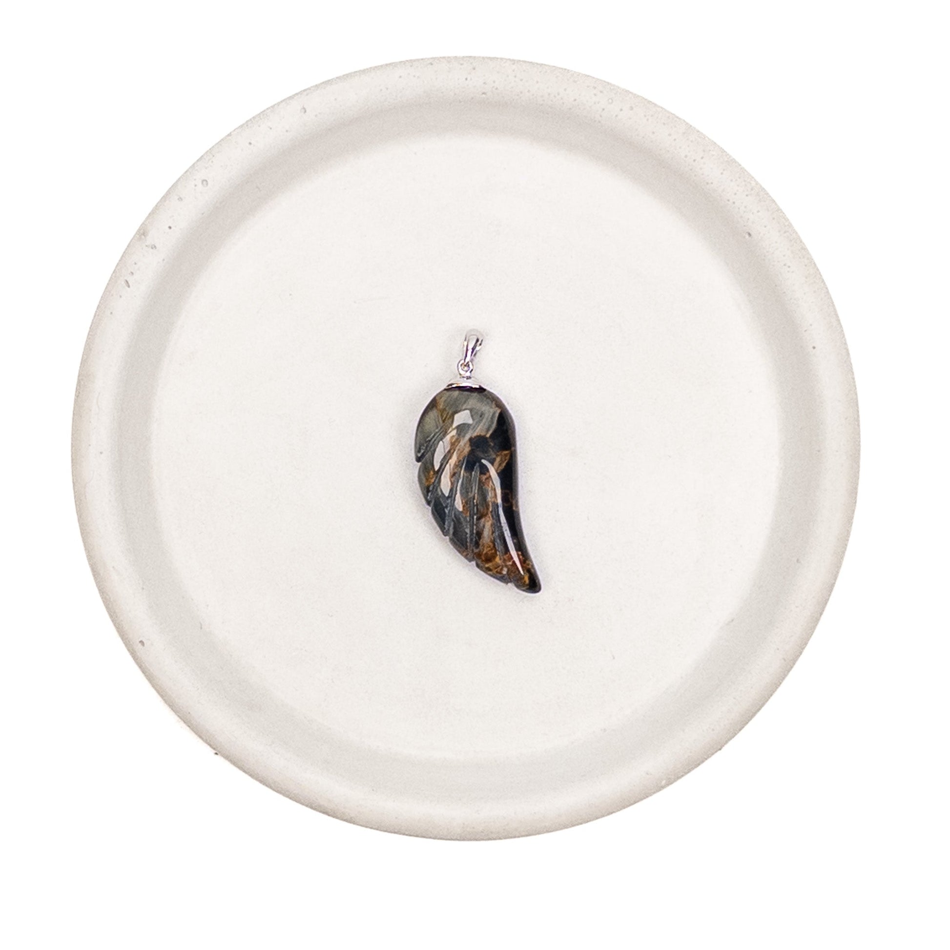 Pietersite 35mm Angel Wing Carved Pendant - 1 pc.-The Bead Gallery Honolulu