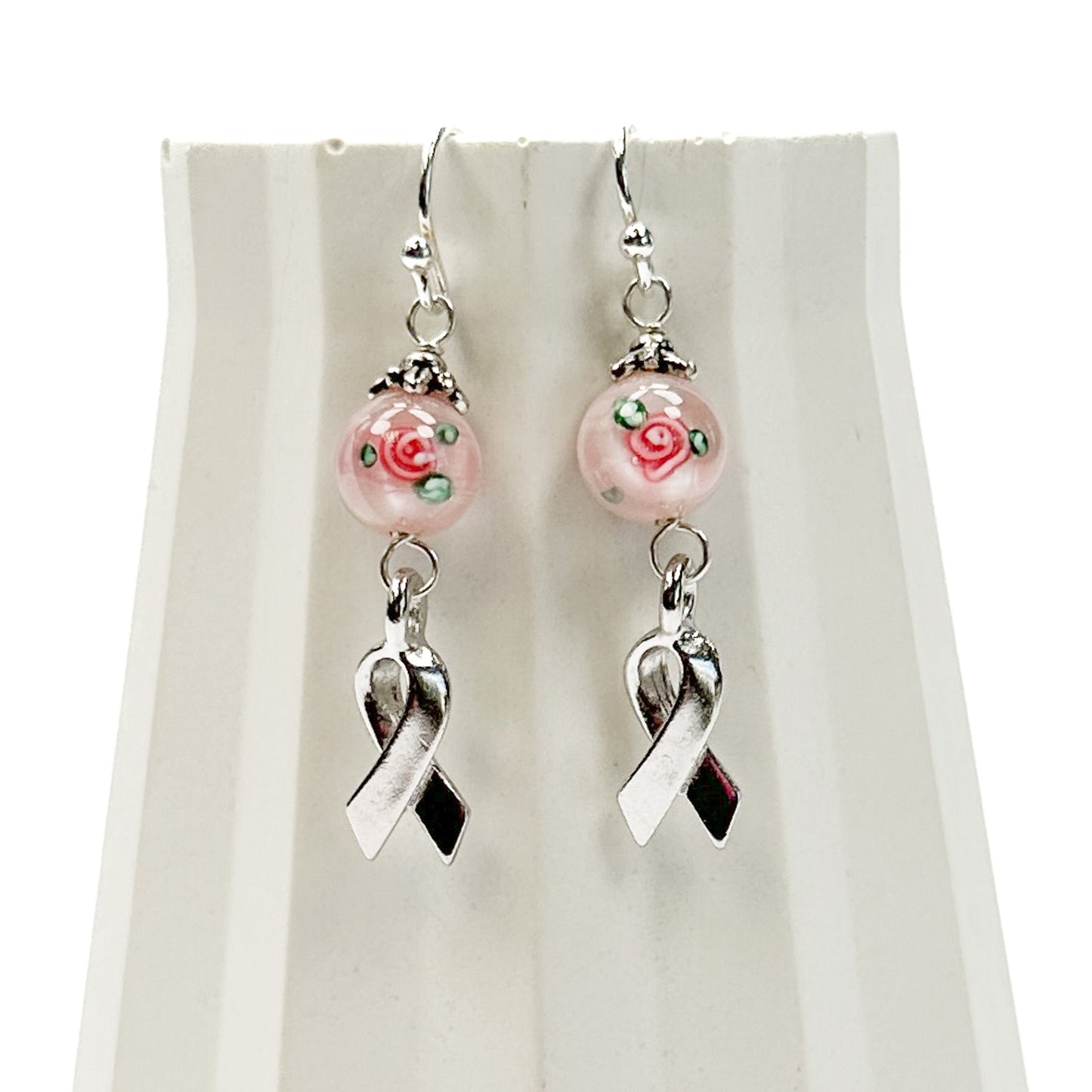 Pink Awareness Ribbon Earring Kit-The Bead Gallery Honolulu