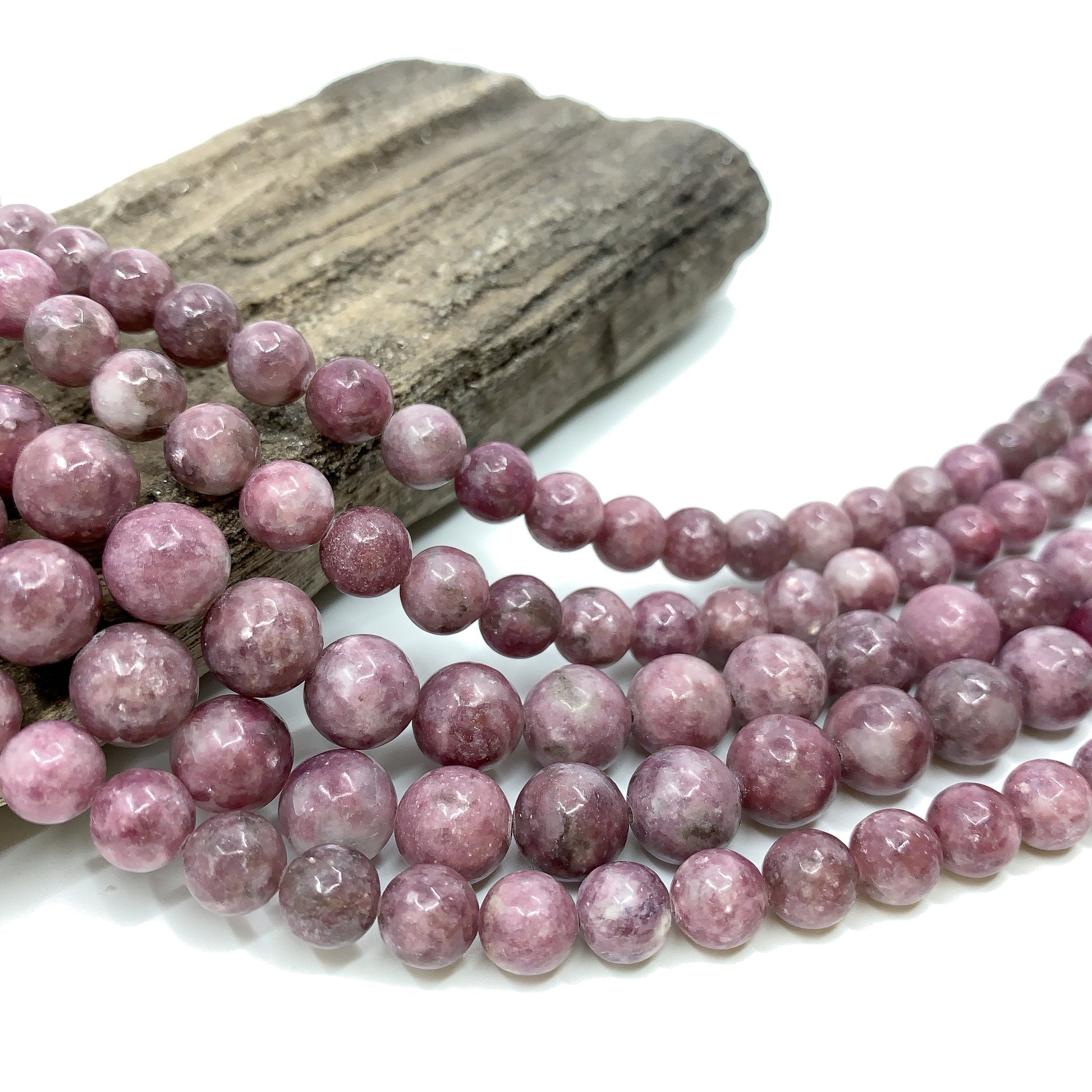 Pink Lepidolite 10mm Round Bead - 7.5" Strand