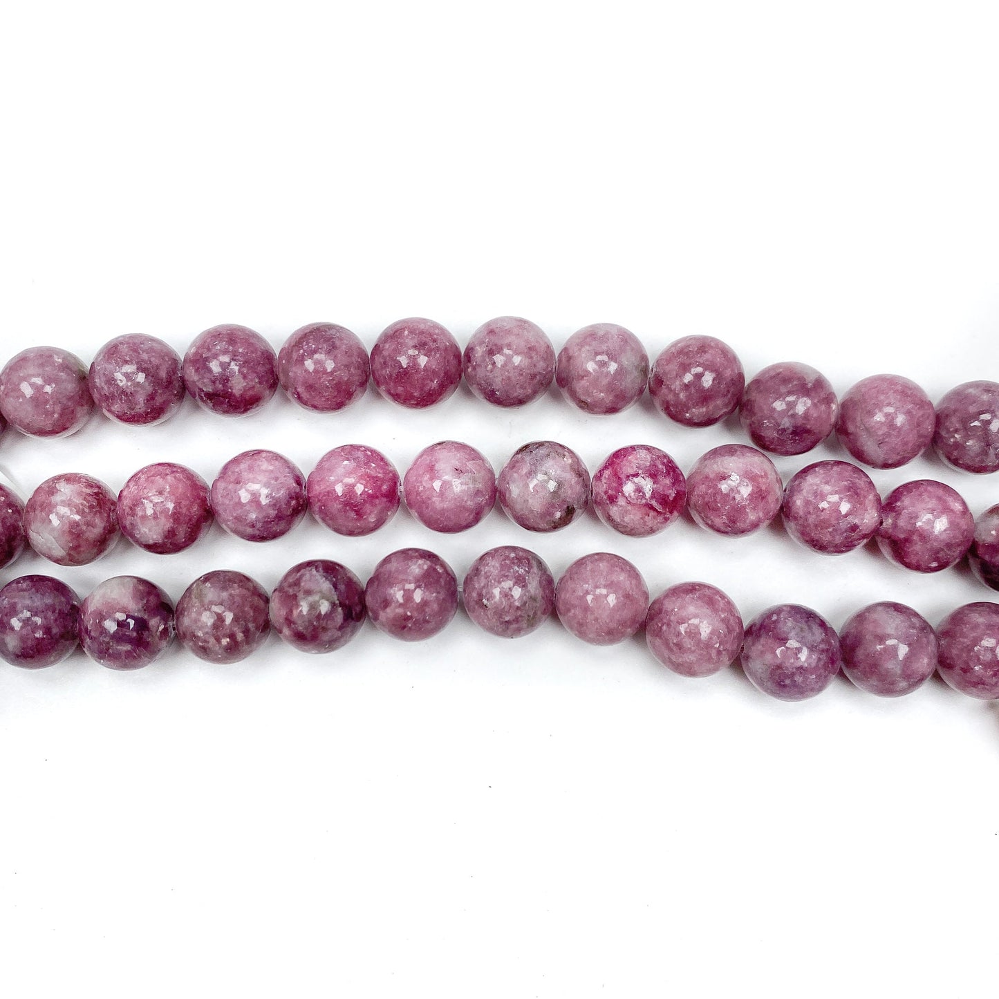 Pink Lepidolite 12mm Round Bead - 7.5" Strand