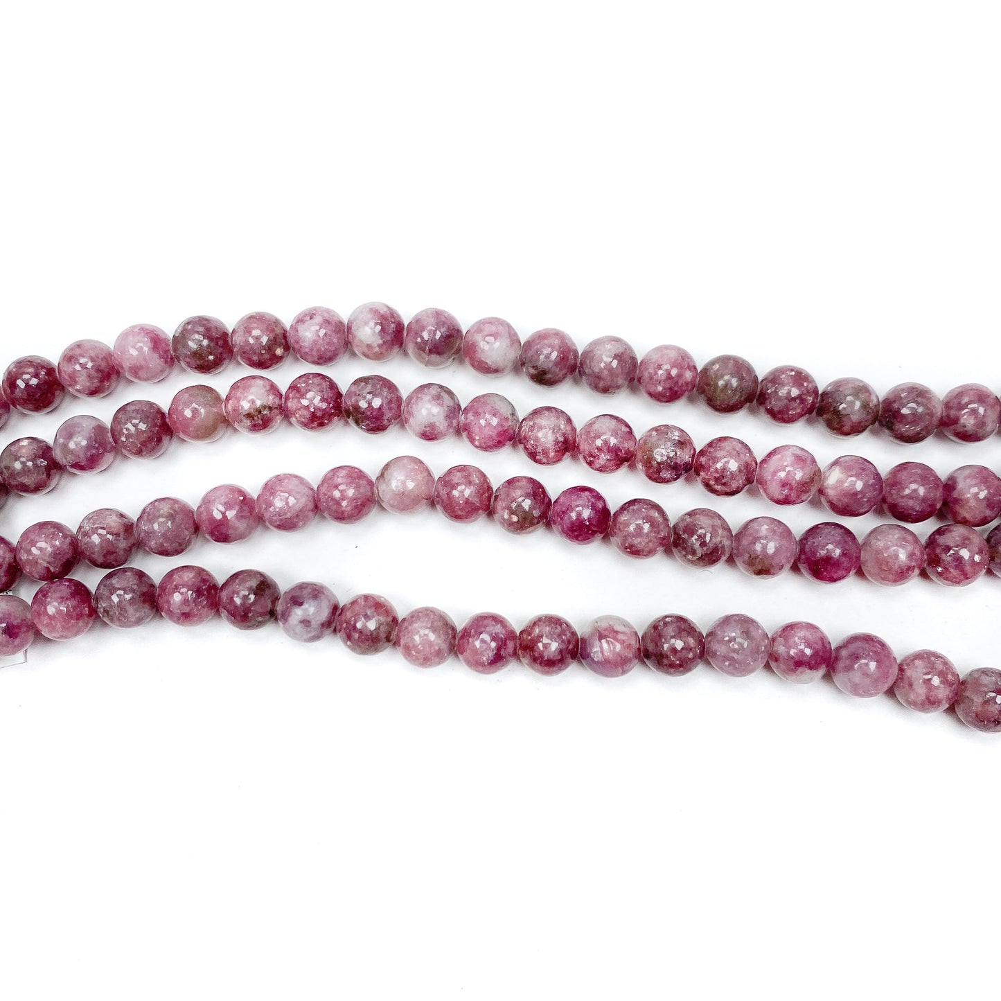 Pink Lepidolite 8mm Round Bead - 7.5" Strand