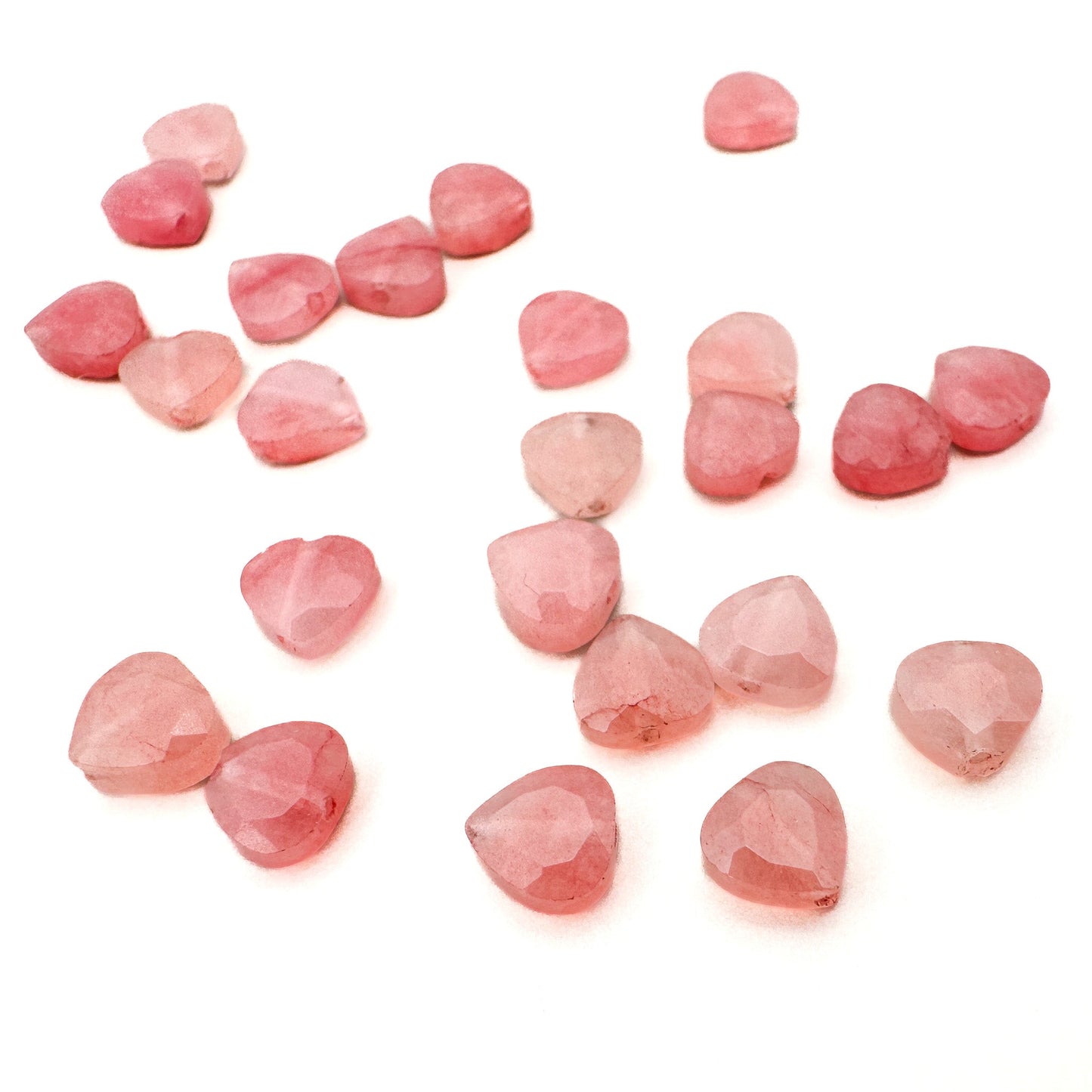 Pink Quartz 6mm Faceted Heart Bead - 1 pc. (P3230)