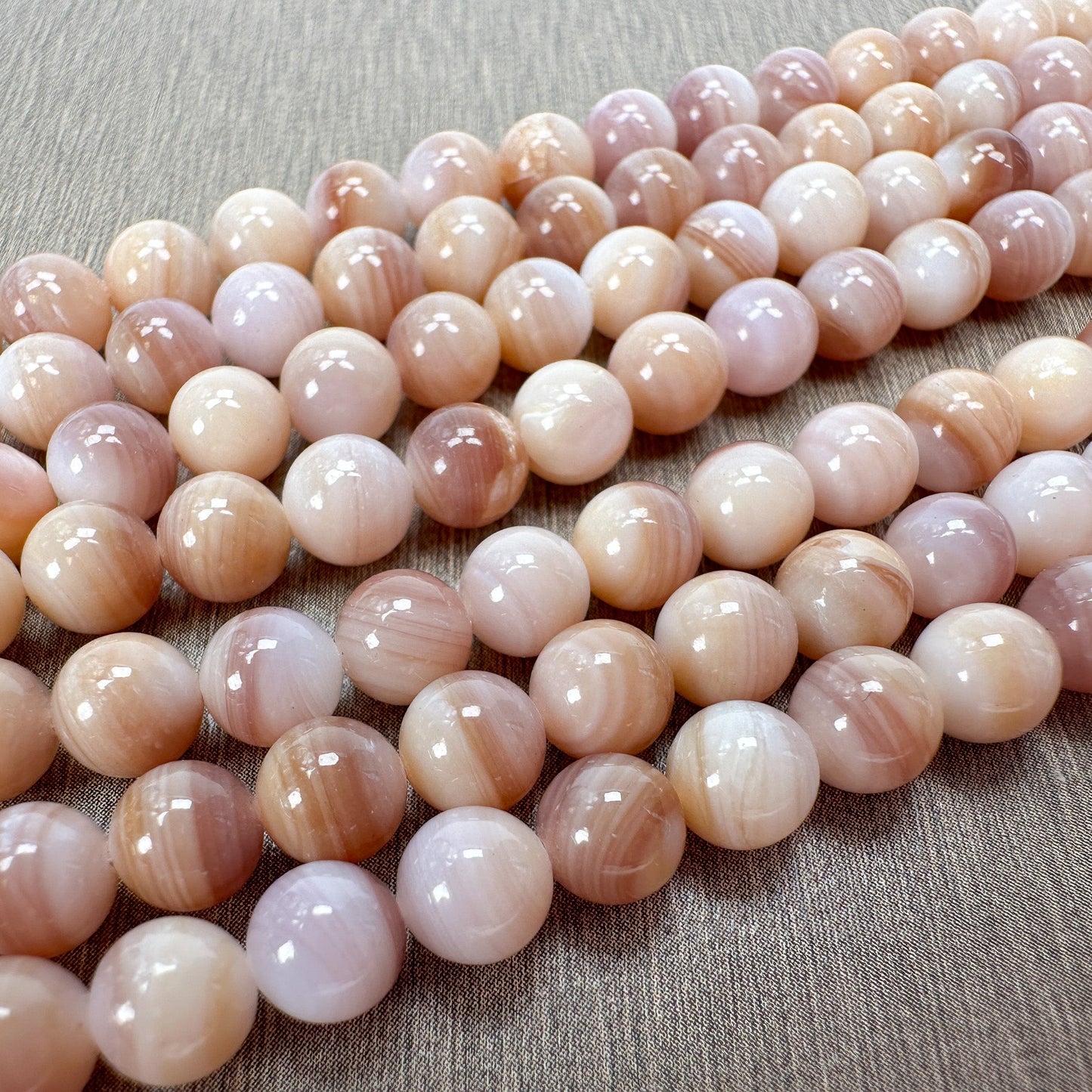 Pink Shell 5.5mm Smooth Round Bead - 16" Strand (GEM2190)