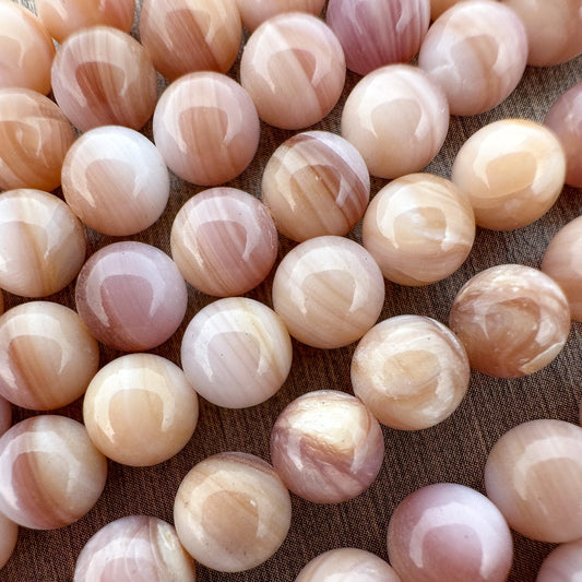 Pink Shell 6.5mm Smooth Round Bead - 16" Strand (GEM2197)