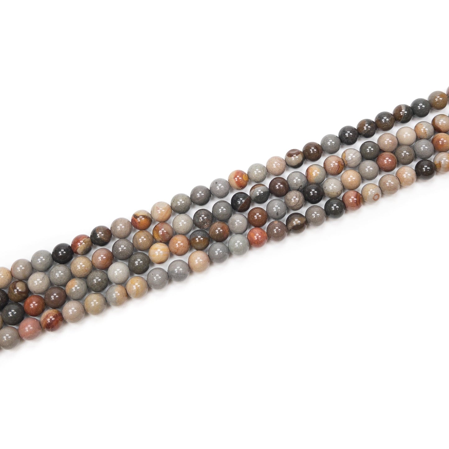 Polychrome Jasper 8mm Round Bead - 7.25" Strand