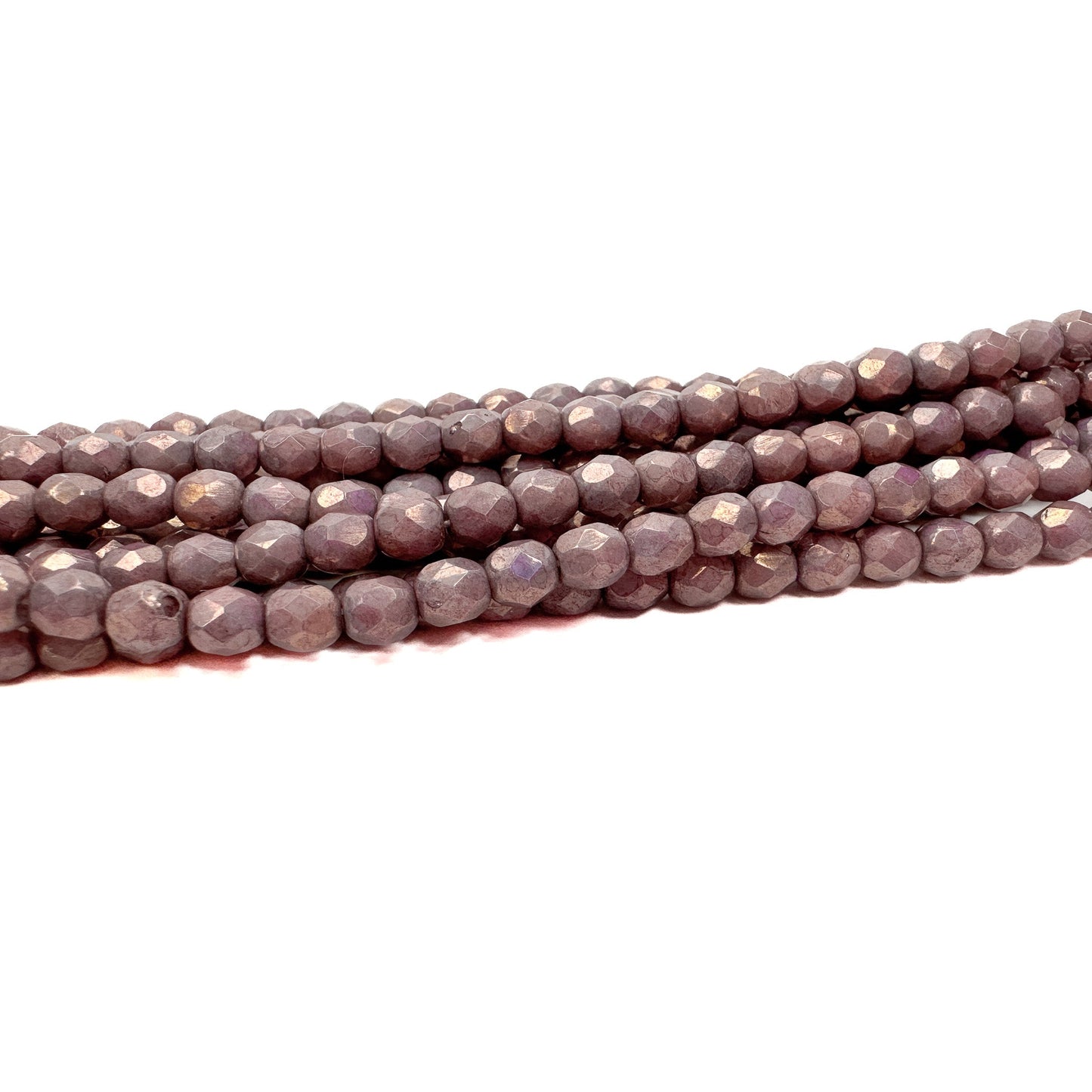 Purple Golden Opaque with Gold Luster 4mm Faceted Glass Bead - 50 pcs.-The Bead Gallery Honolulu