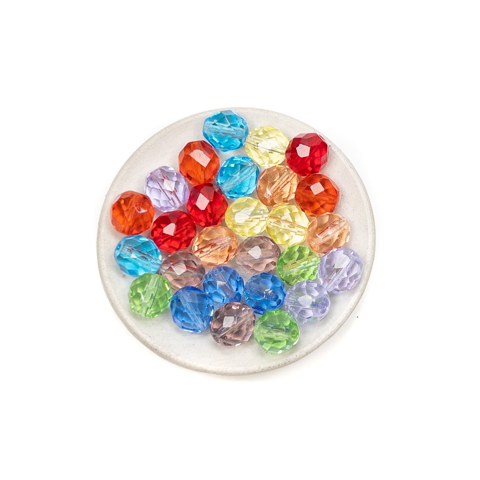 Rainbow Brite 10mm Czech Firepolish Glass Mix - 27 pcs.