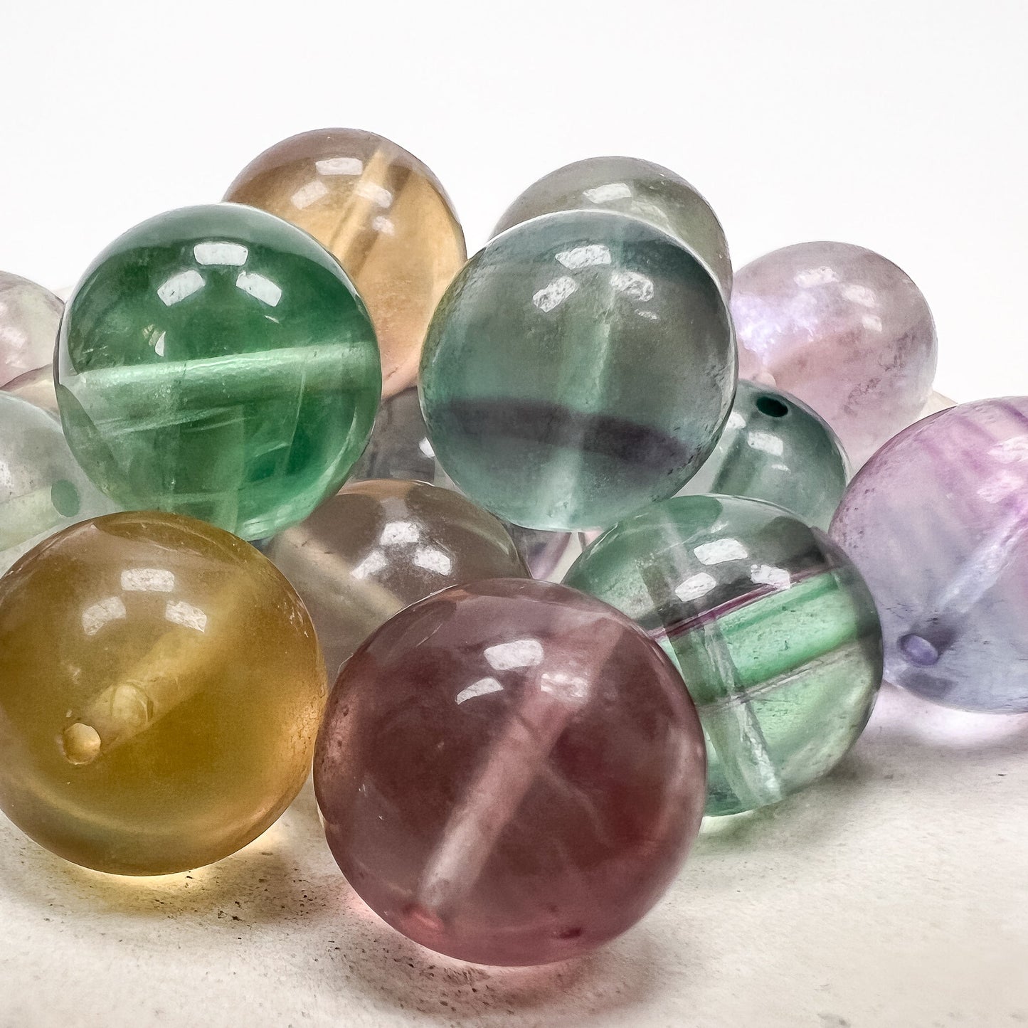 Rainbow Fluorite 11.5mm Round Bead - 1 pc.