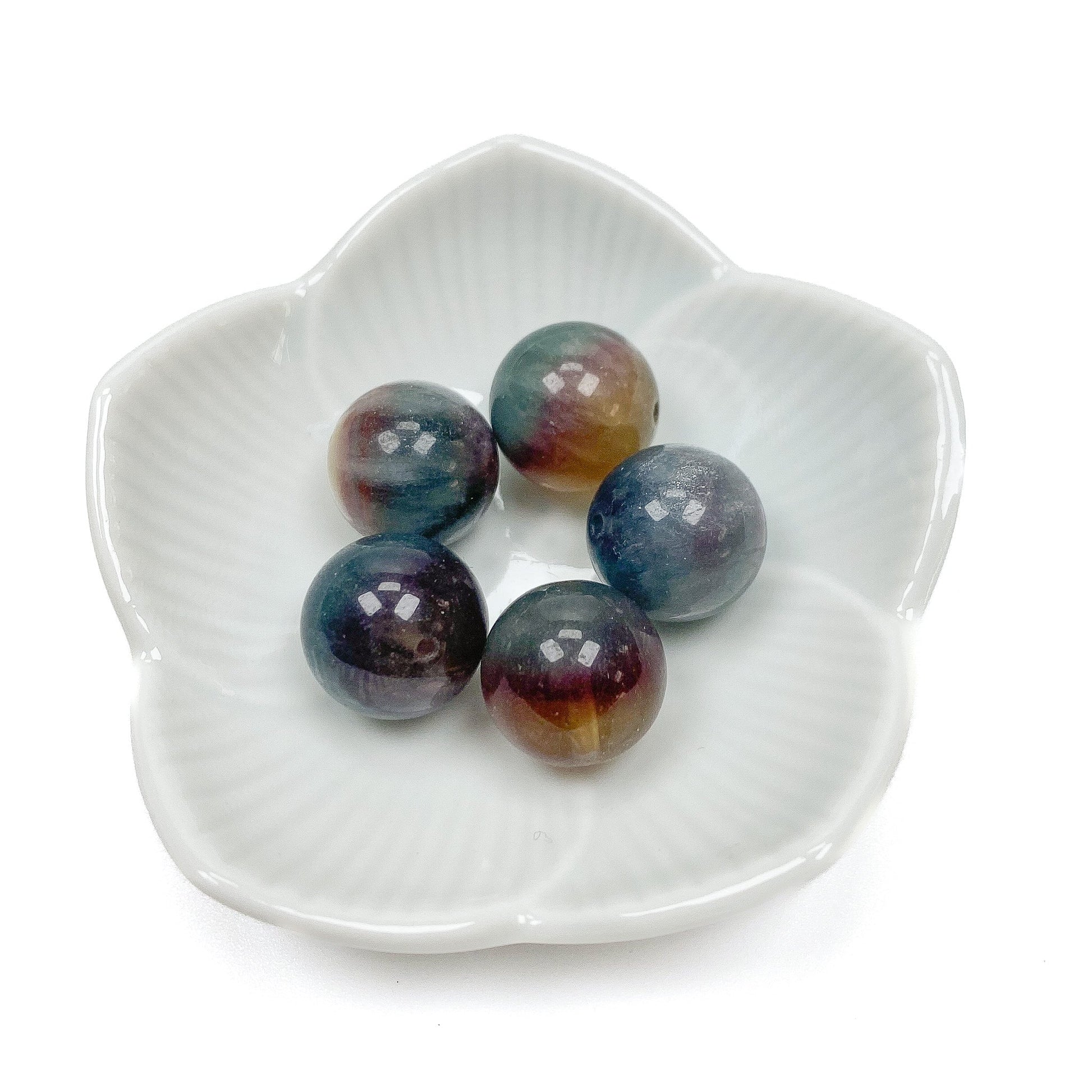 Rainbow Fluorite 14mm Round Bead - 1 pc.-The Bead Gallery Honolulu