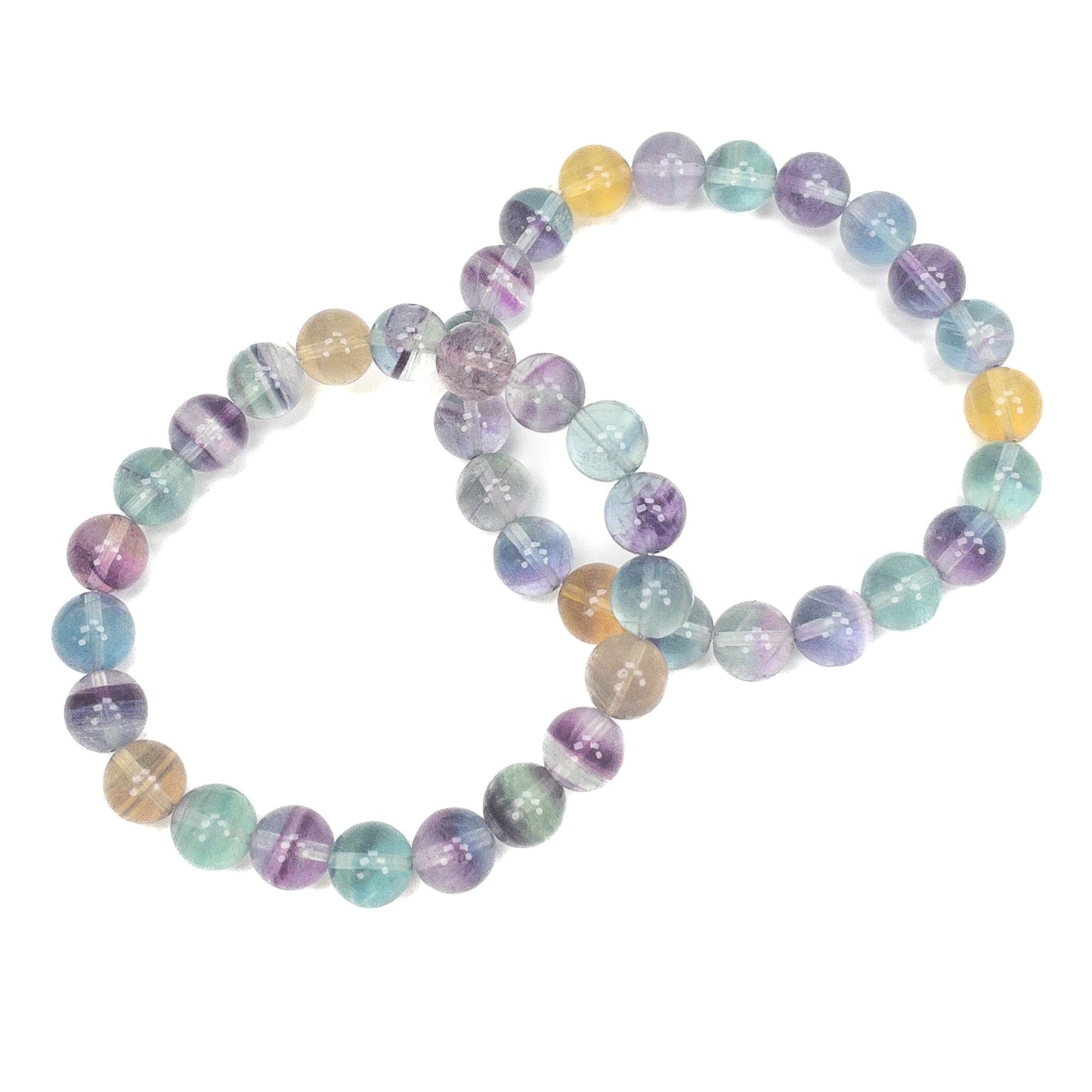 Rainbow Fluorite Stretchy Bracelet (4 Bead Sizes Available)