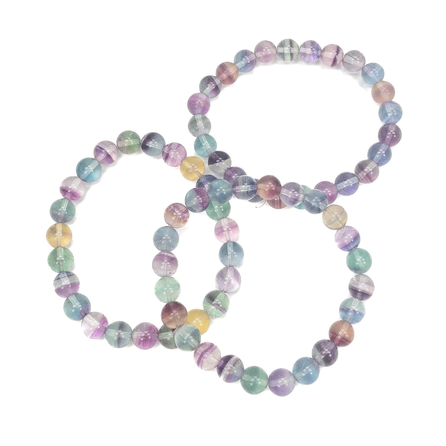 Rainbow Fluorite Stretchy Bracelet (4 Bead Sizes Available)