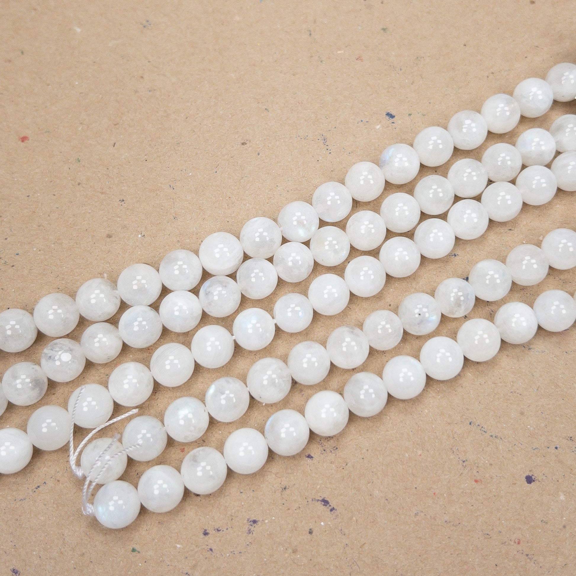 Rainbow Moonstone 10mm Round Bead - 7.5" Strand