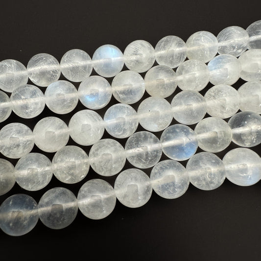 Rainbow Moonstone 10mm Smooth Round Bead - 8" Strand (GEM2235)