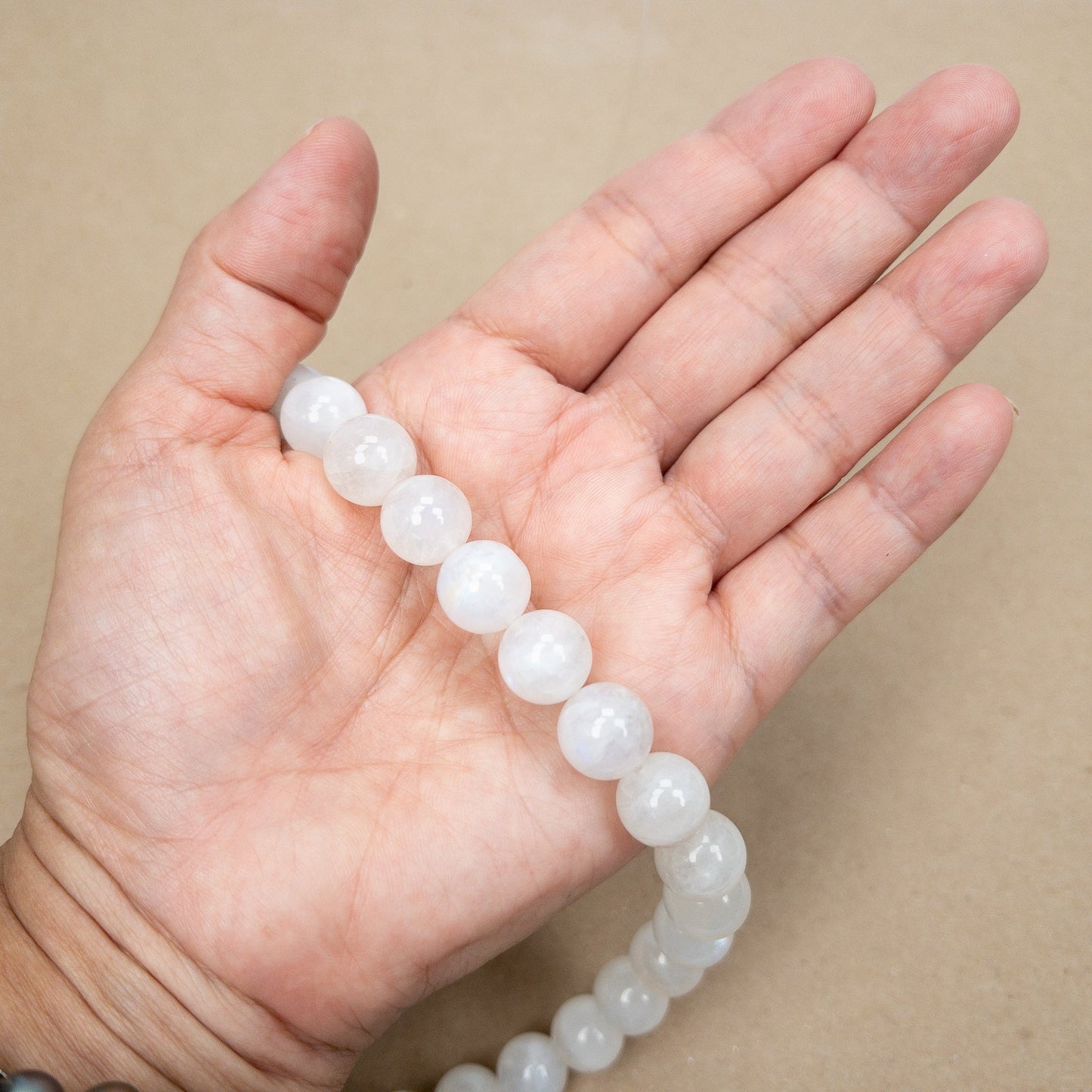 Rainbow Moonstone 12mm Round Bead - 7.5" Strand