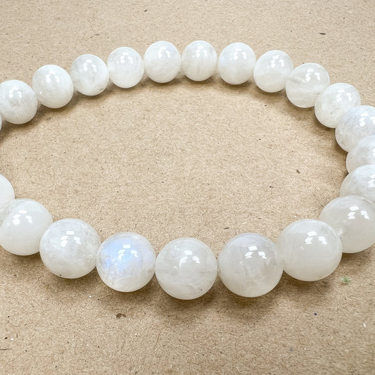 Rainbow Moonstone 12mm Round Bead - 7.5" Strand