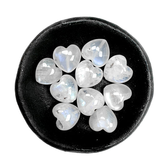 Rainbow Moonstone 12mm Smooth Heart Bead - 1 pc.-The Bead Gallery Honolulu