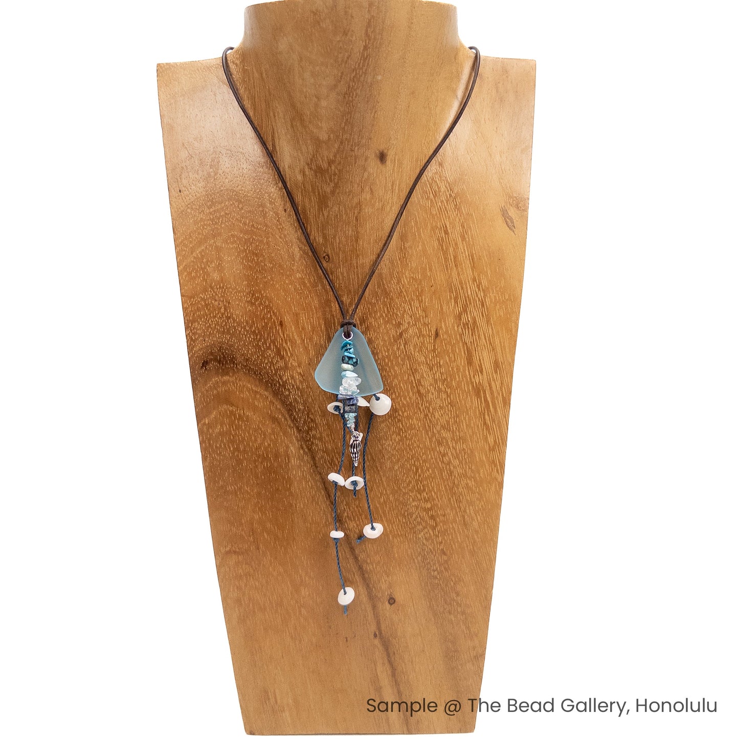 Recycled Glass Triangle Wave Pendant (3 Colors) - 1 pc.-The Bead Gallery Honolulu