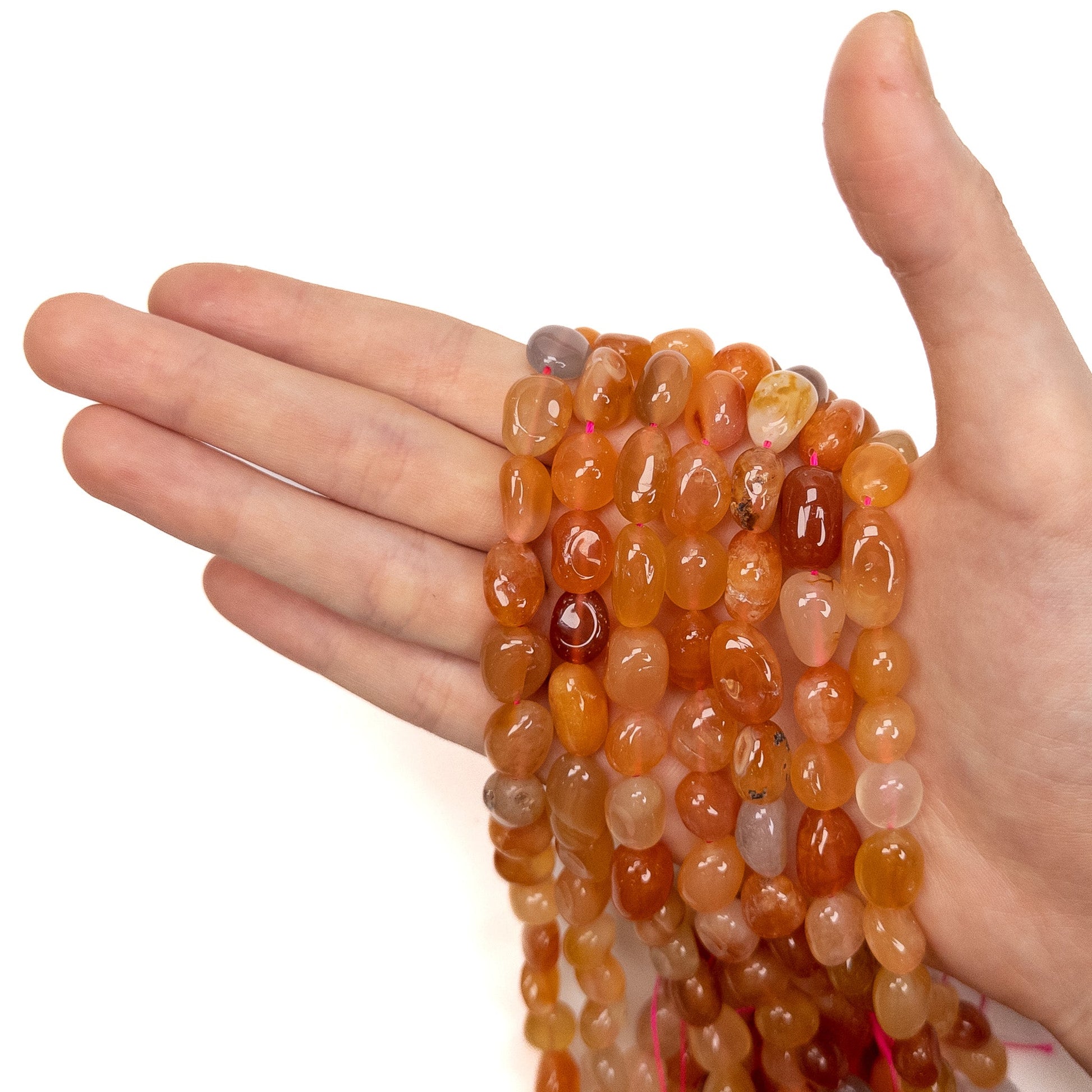 Red Botswana Agate 10mm Tumbled Nugget Bead - 7.5" Strand-The Bead Gallery Honolulu