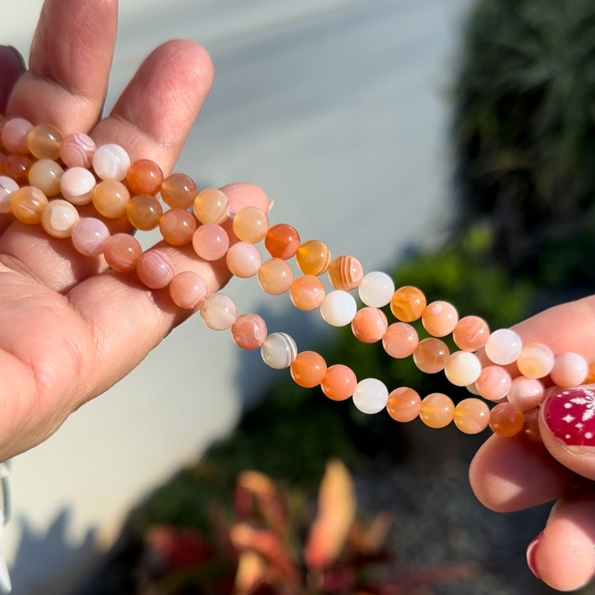 Red Botswana Agate 6mm Round Bead - 7.5" Strand (GEM 1545)-The Bead Gallery Honolulu