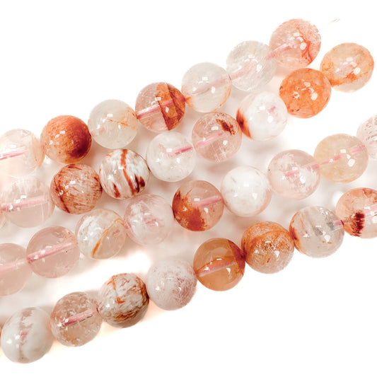 Red Lodalite 10mm Smooth Round Bead - 7.5" Strand (GEM2184)